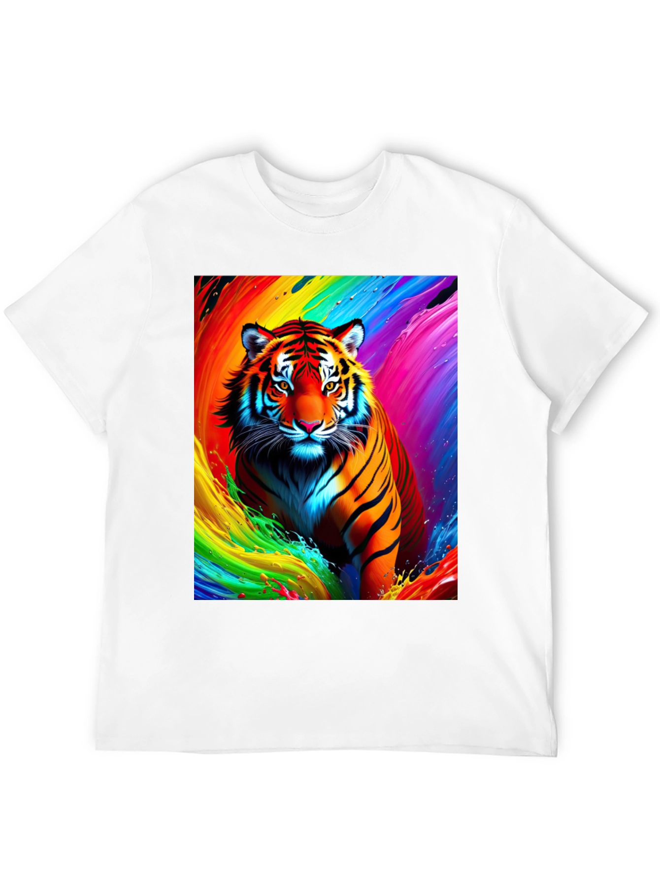 Vibrant Tiger Graphic Tee - Bold Animal Print