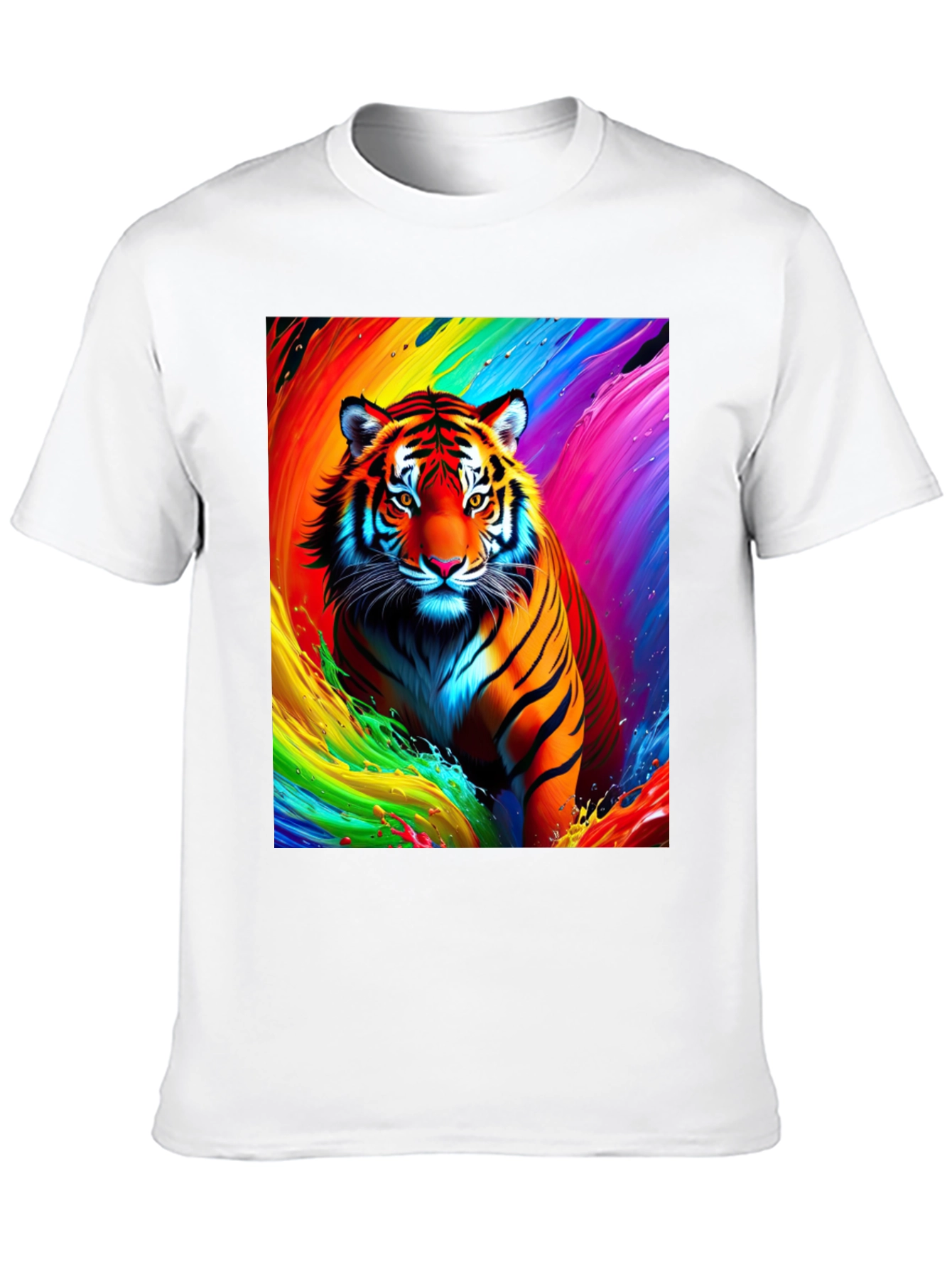 Vibrant Tiger Graphic Tee - Bold Animal Print