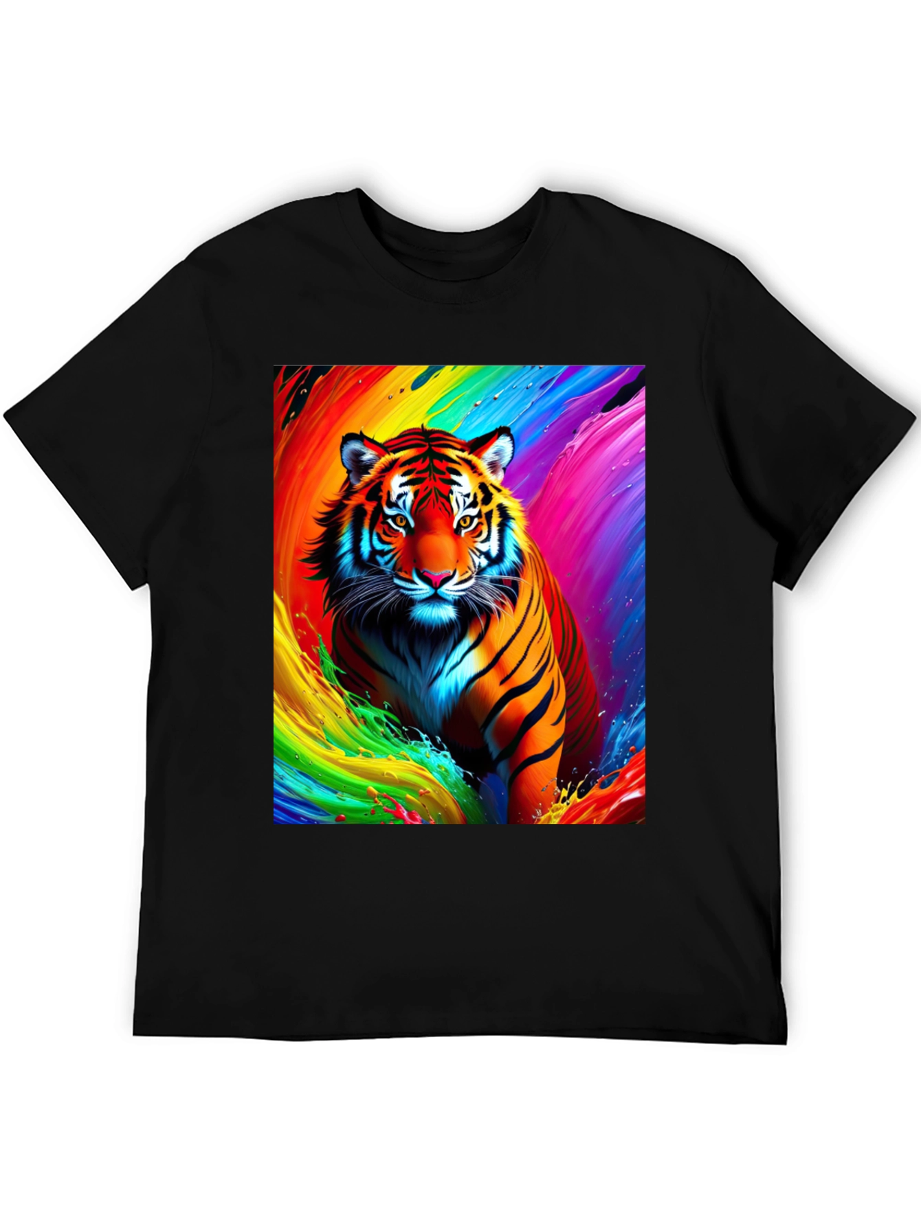 Vibrant Tiger Graphic Tee - Bold Animal Print