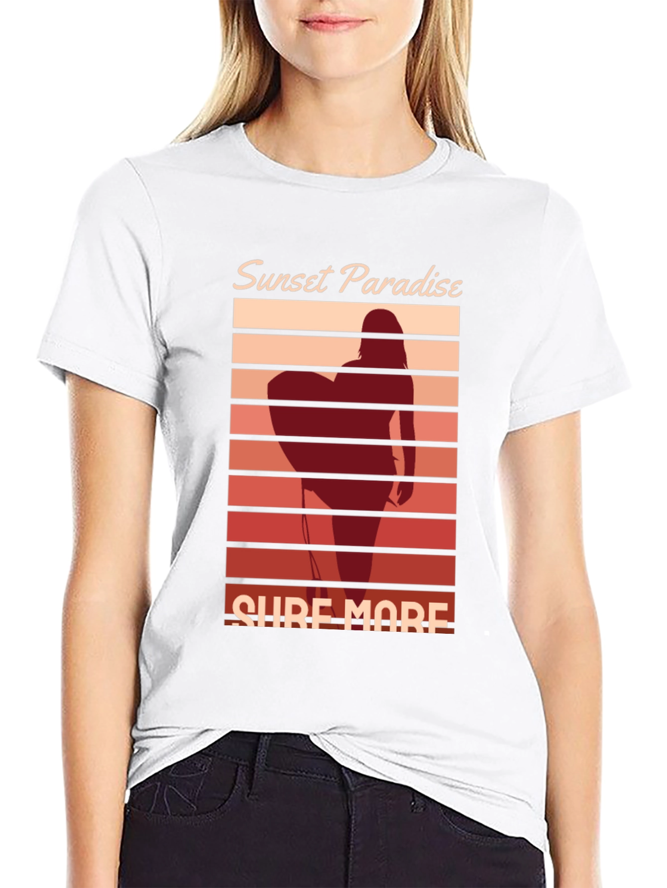 Sunset Paradise Surf More Graphic Tee