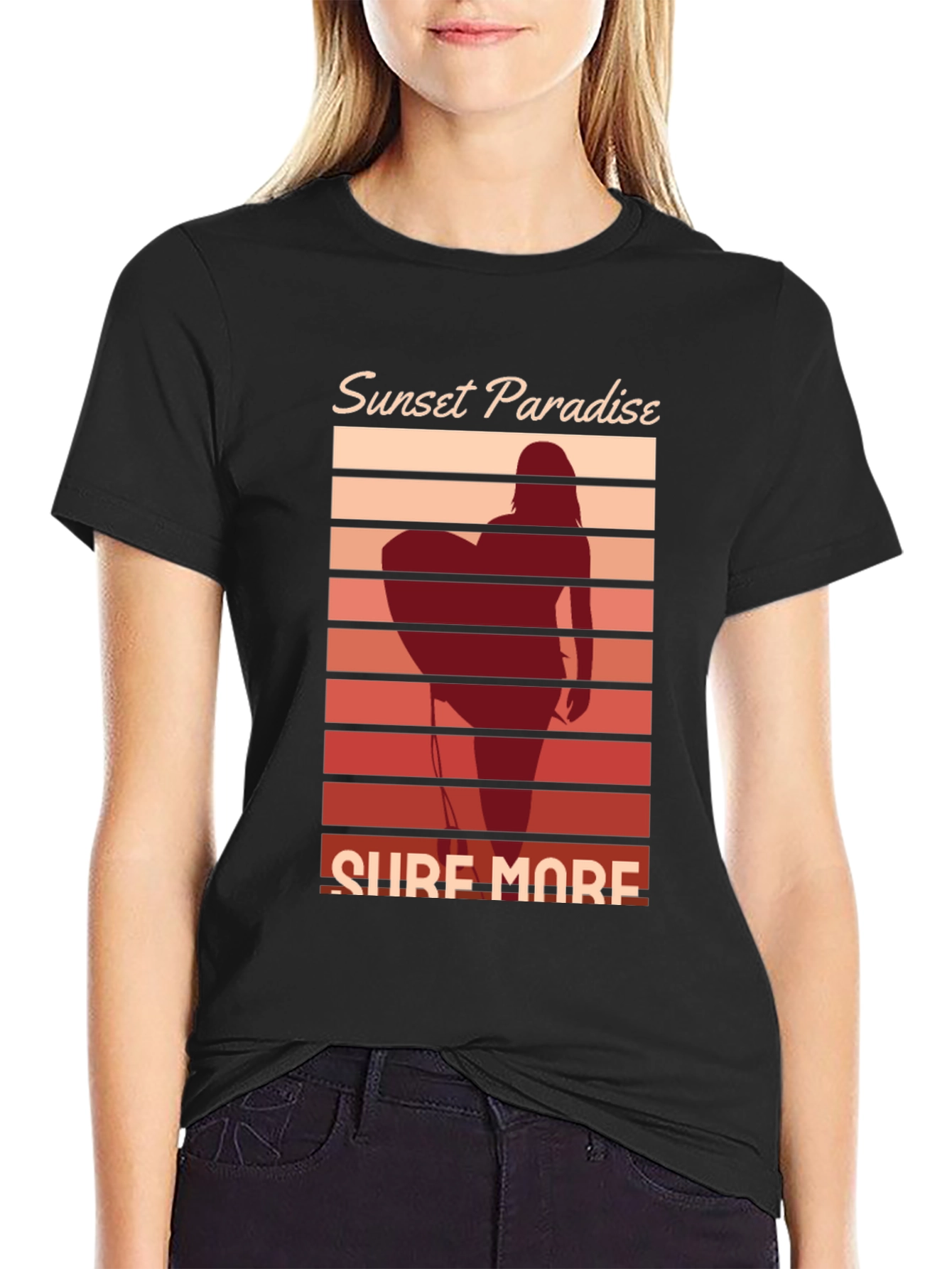 Sunset Paradise Surf More Graphic Tee