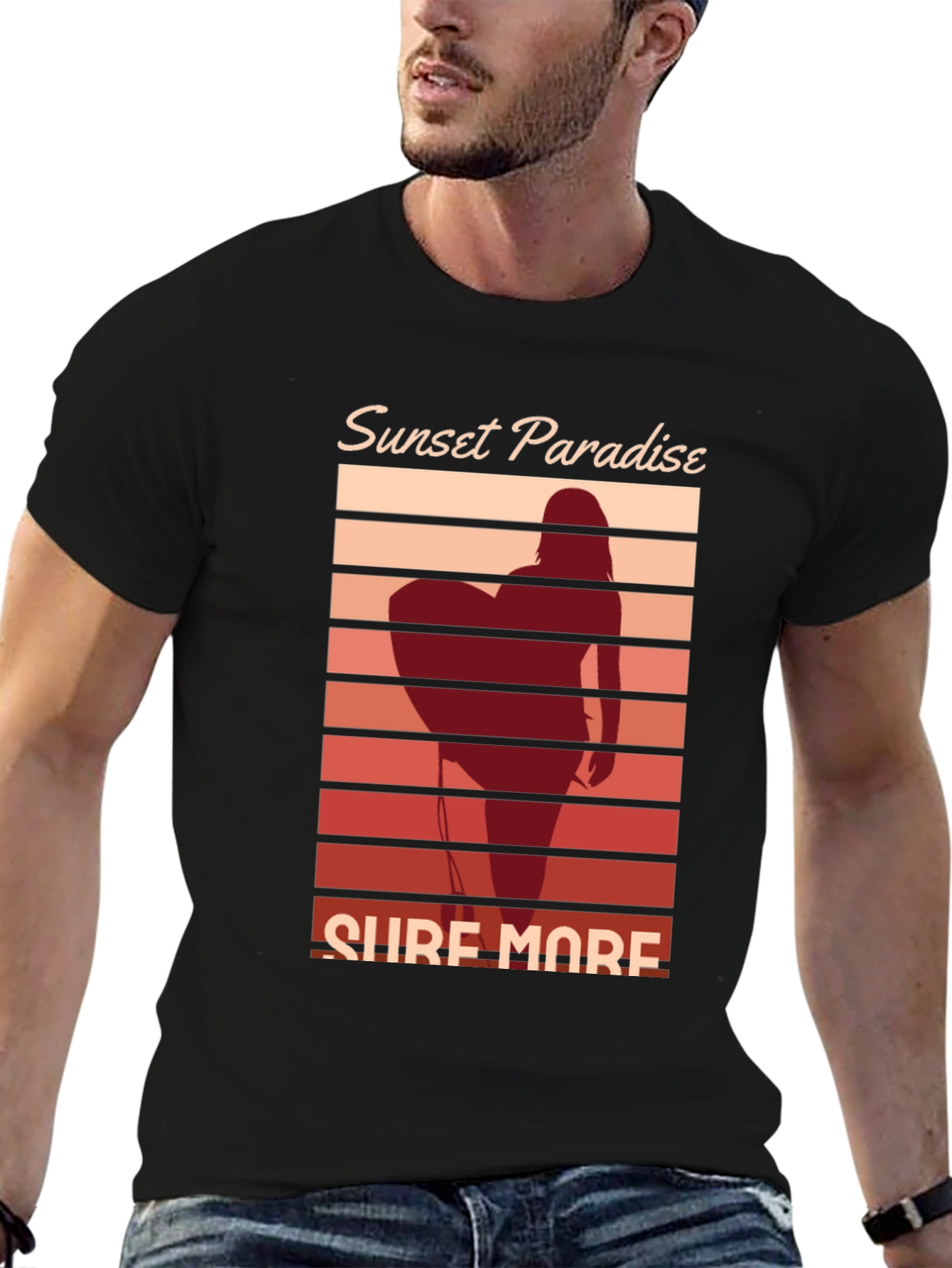 Sunset Paradise Surf More Graphic Tee