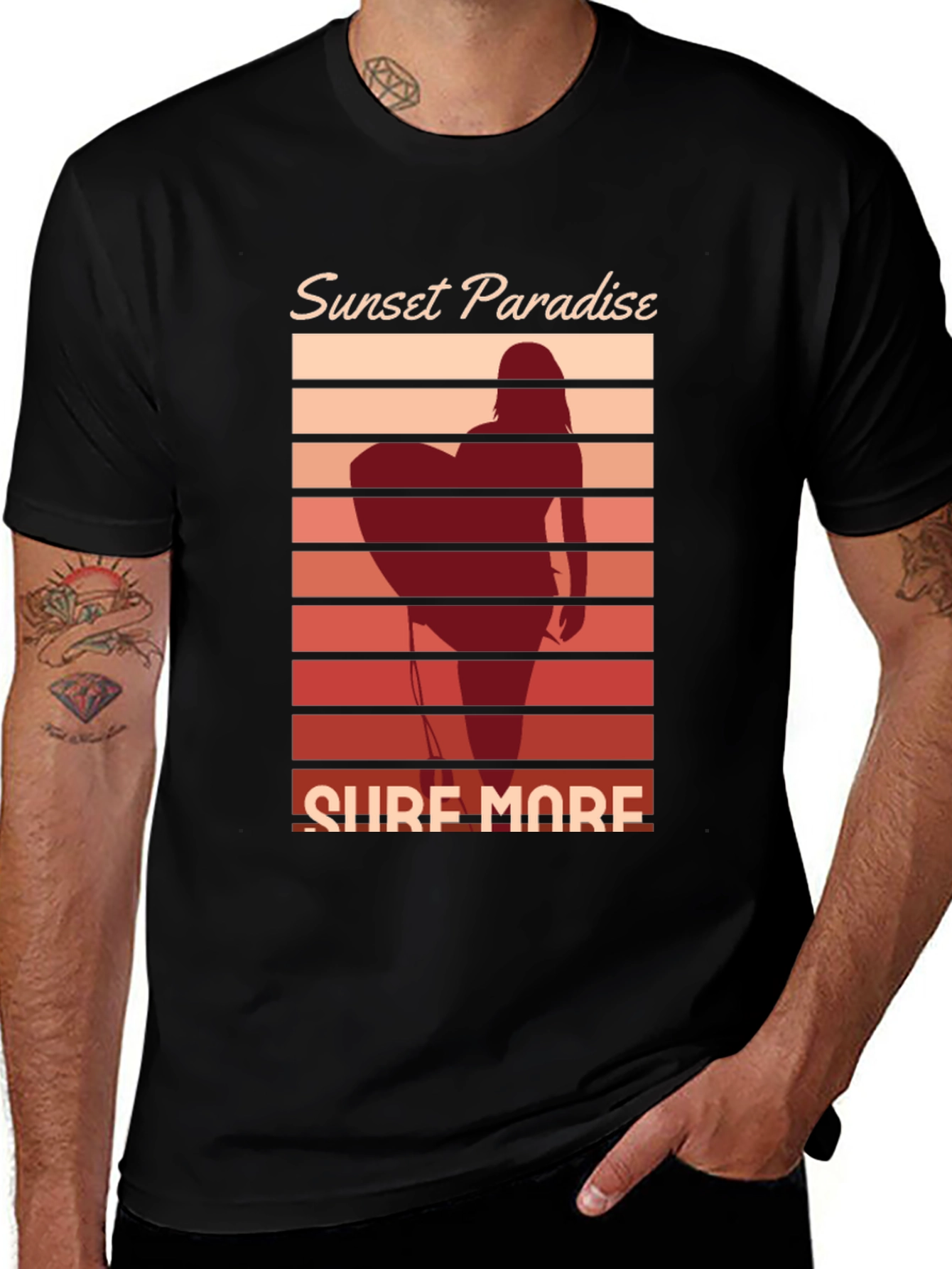 Sunset Paradise Surf More Graphic Tee