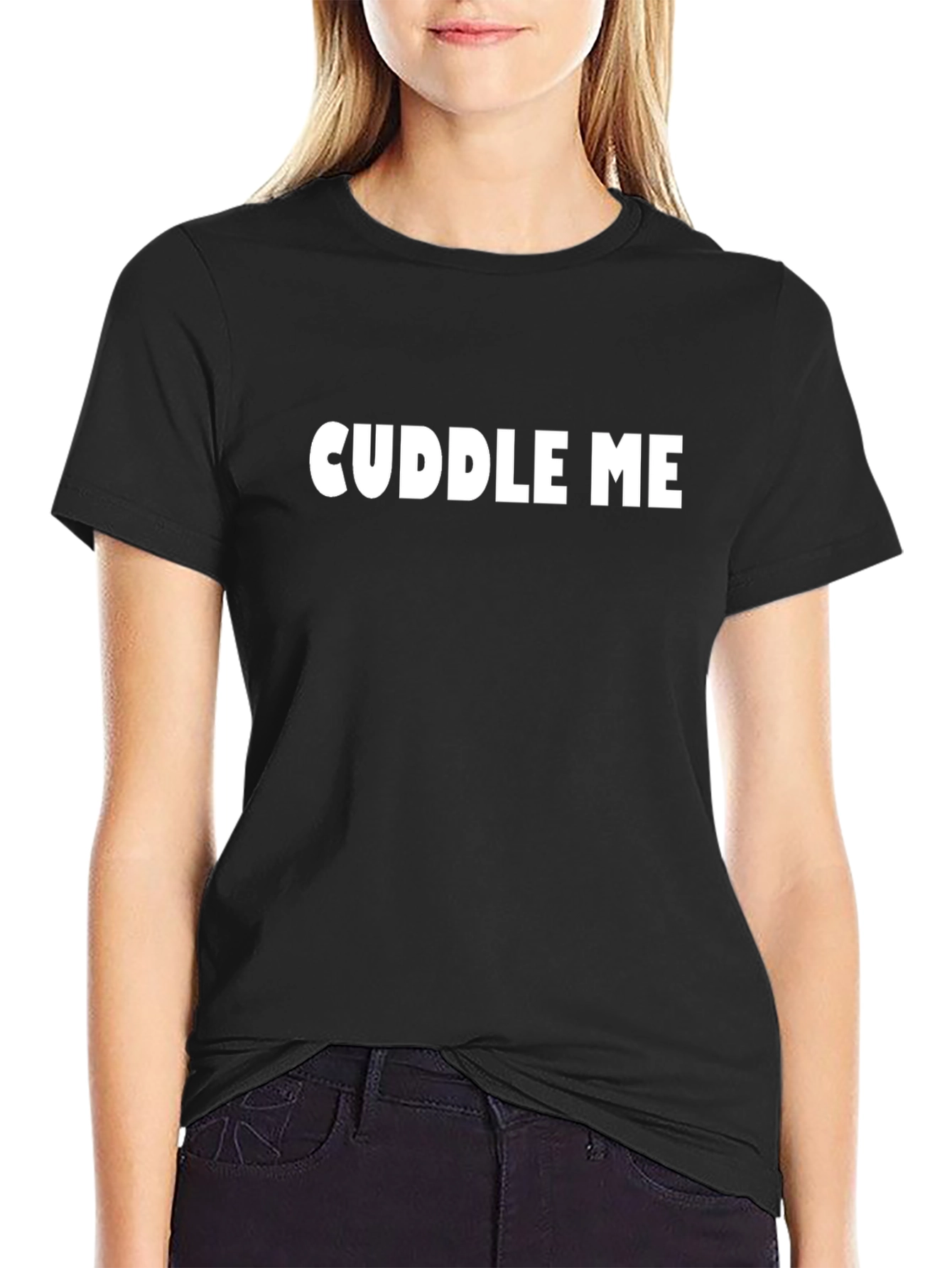 Cuddle Me Black T-Shirt - Soft & Comfortable