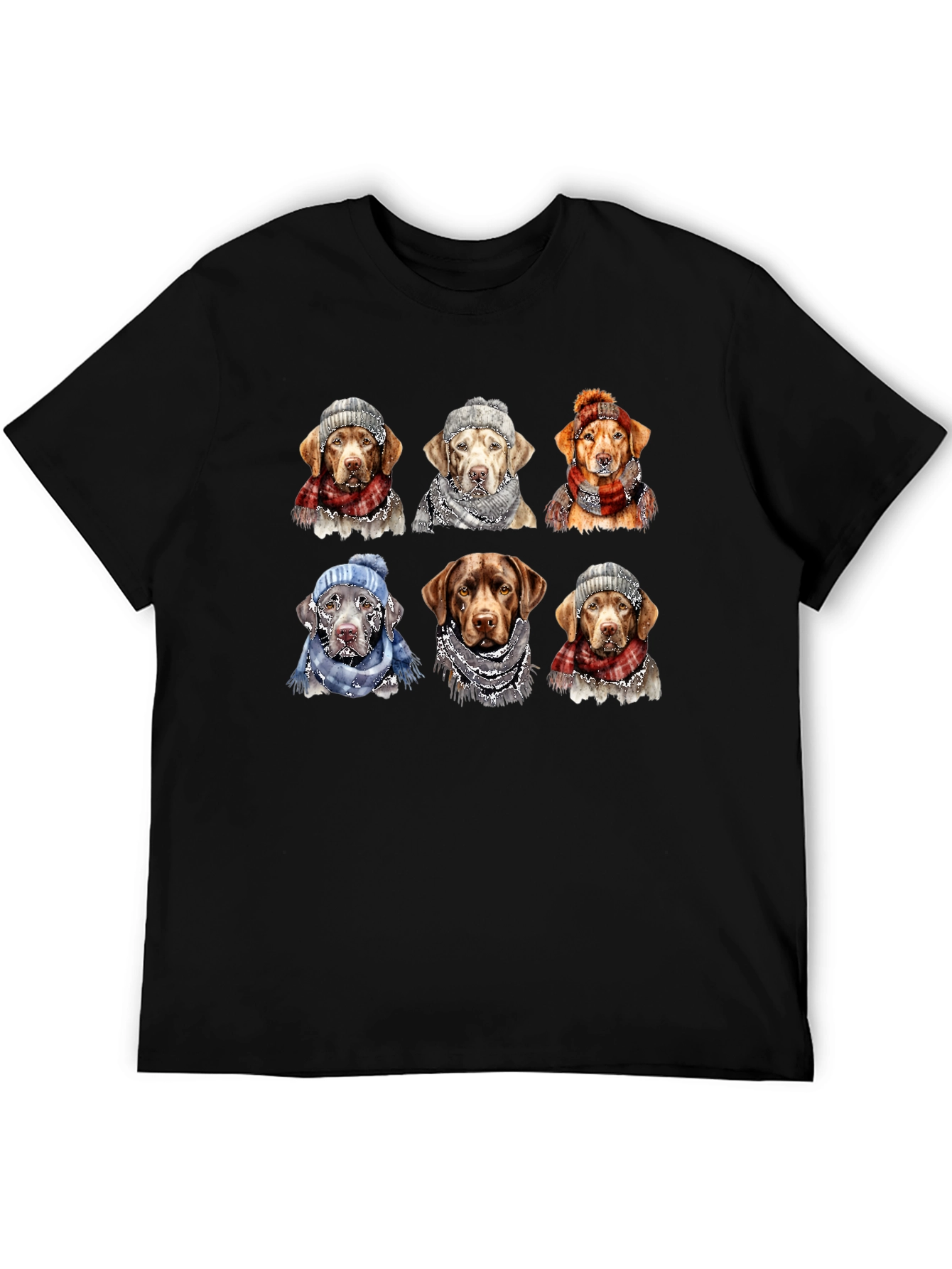 Labrador Dog Christmas Winter Hat Scarf T-Shirt