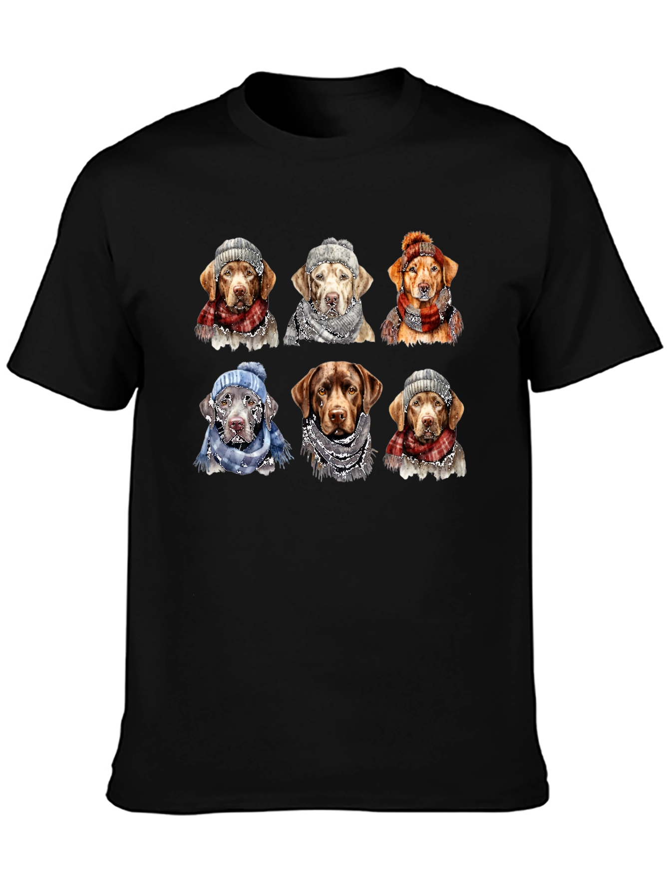 Labrador Dog Christmas Winter Hat Scarf T-Shirt