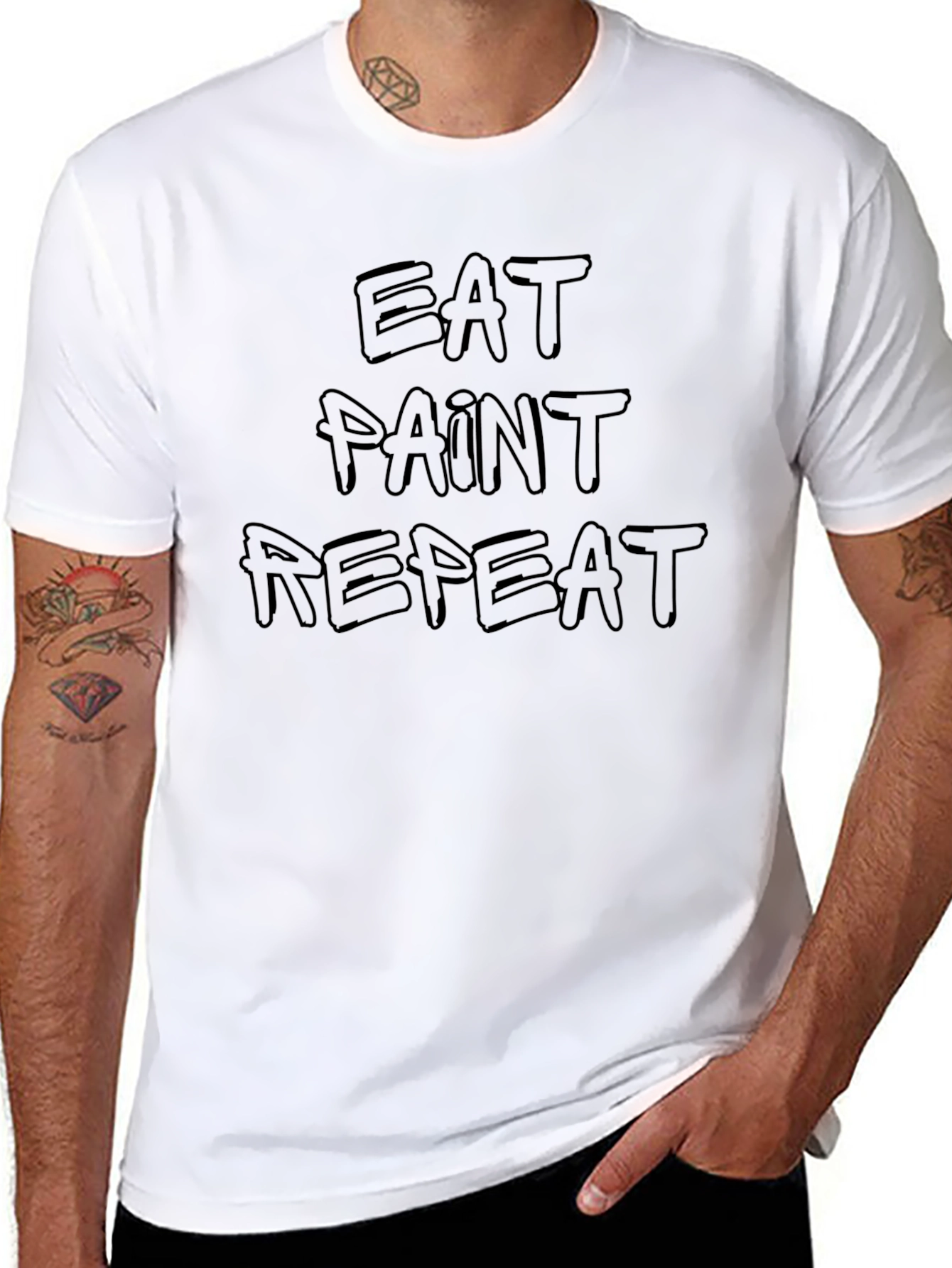 Eat Paint Repeat Black Graphic Tee