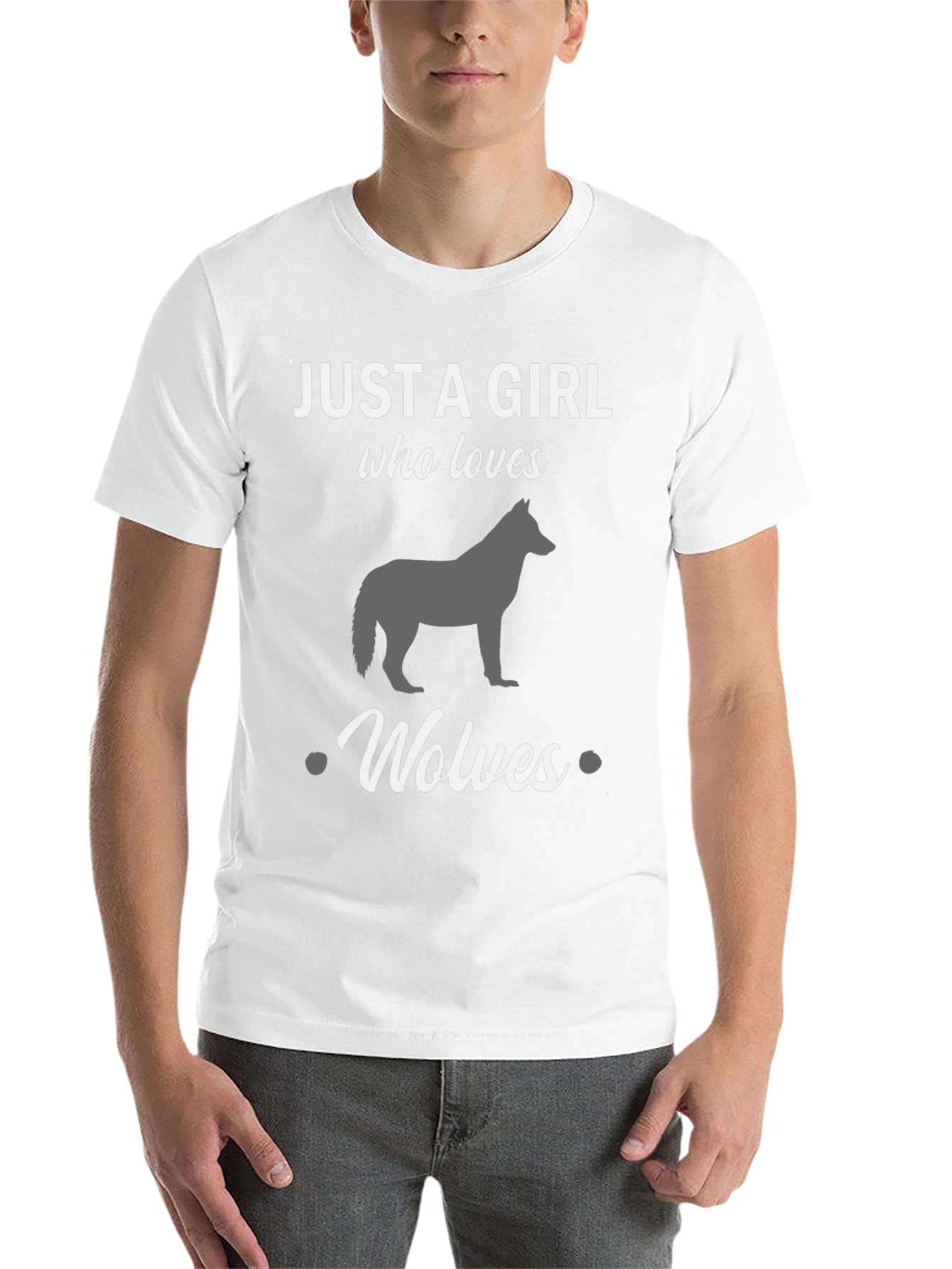 Just a Girl Who Loves Wolves Black T-Shirt