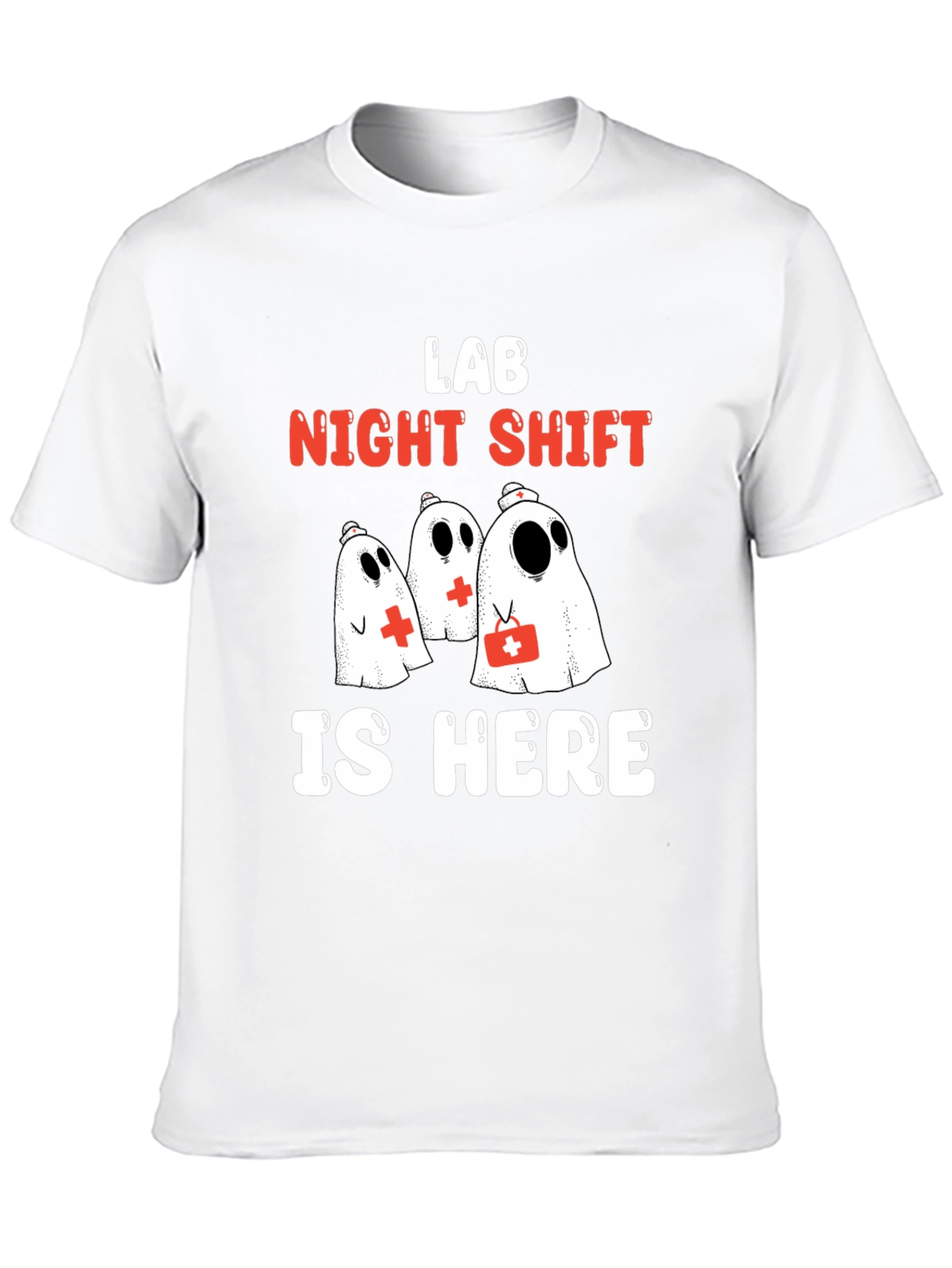 Lab Night Shift T-Shirt - Spooky Medical Ghosts
