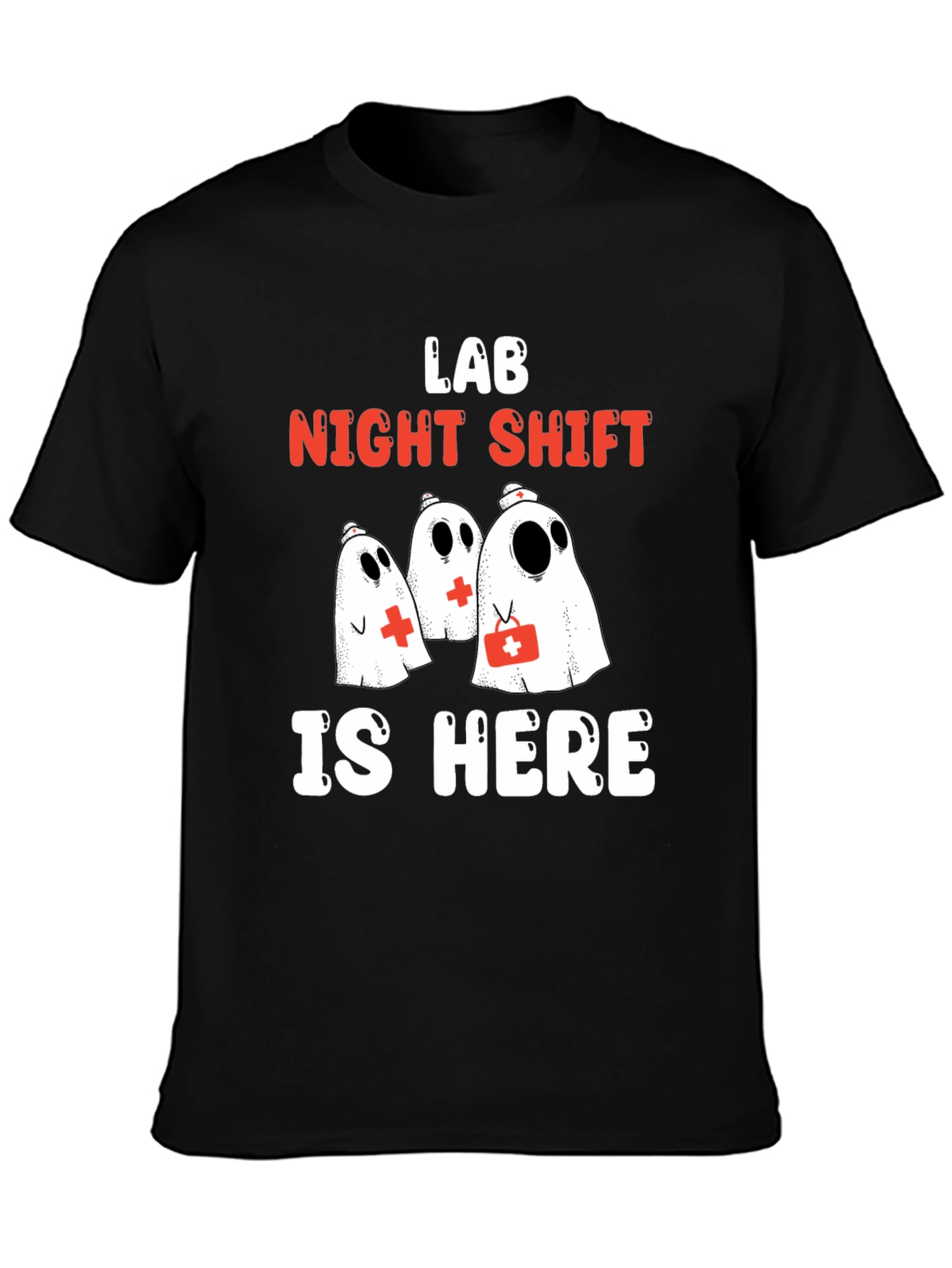 Lab Night Shift T-Shirt - Spooky Medical Ghosts