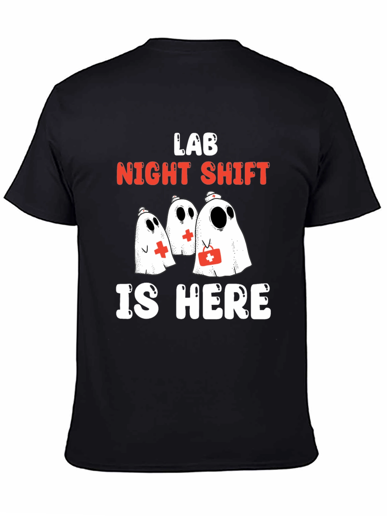 Lab Night Shift T-Shirt - Spooky Medical Ghosts
