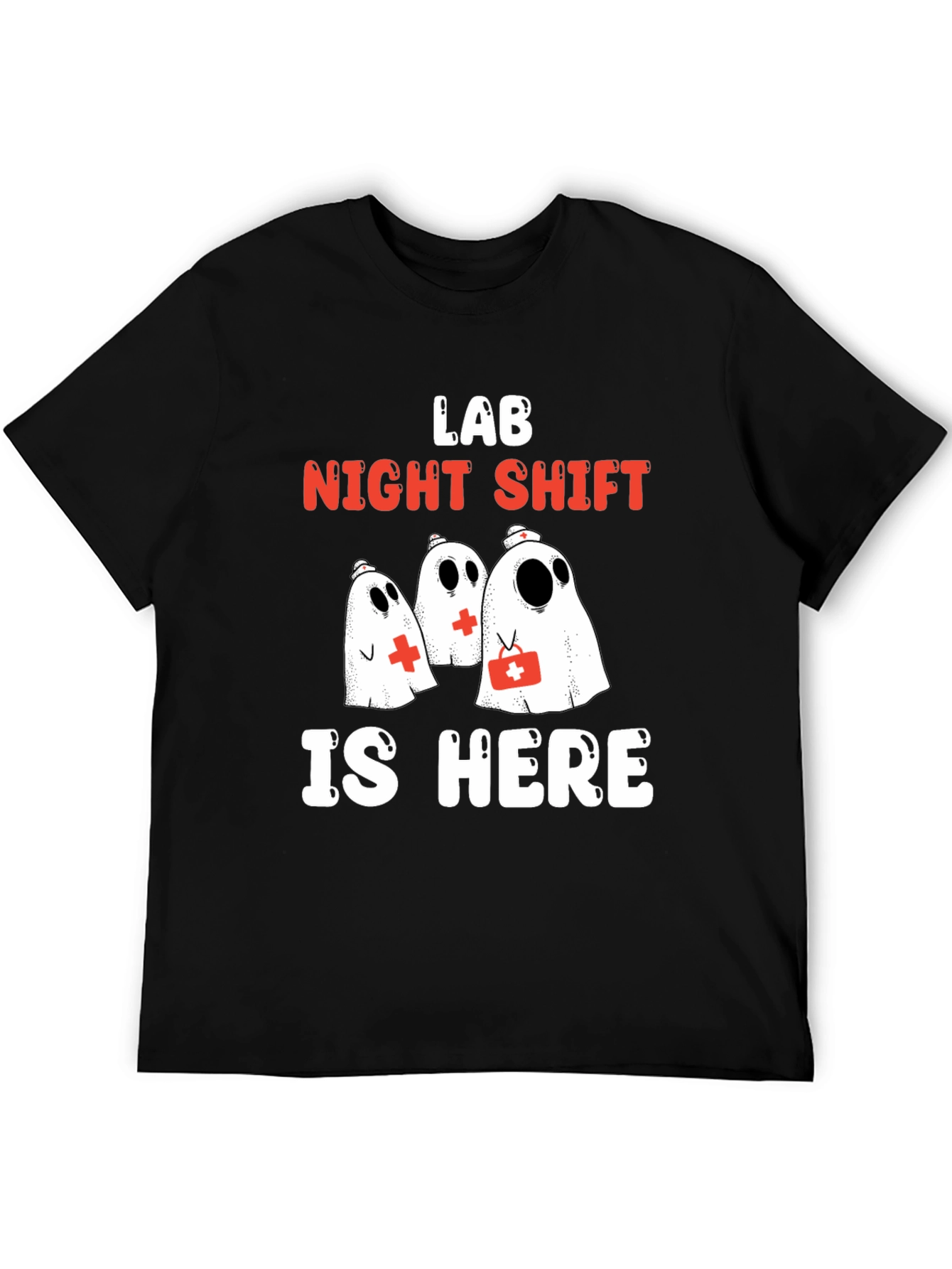 Lab Night Shift T-Shirt - Spooky Medical Ghosts