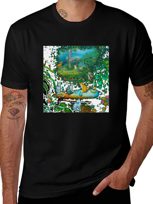 Fantasy Feline Forest Tee