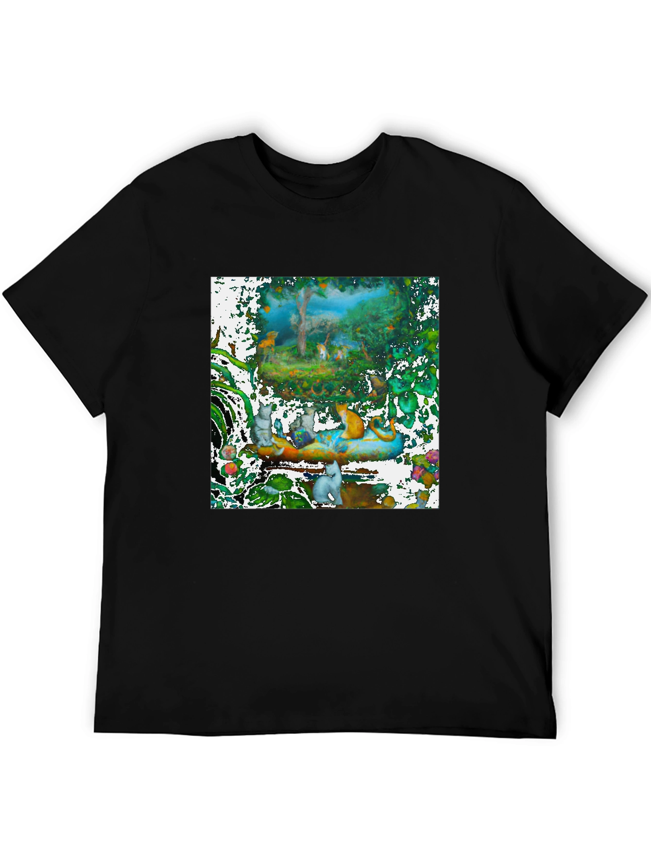Fantasy Feline Forest Tee