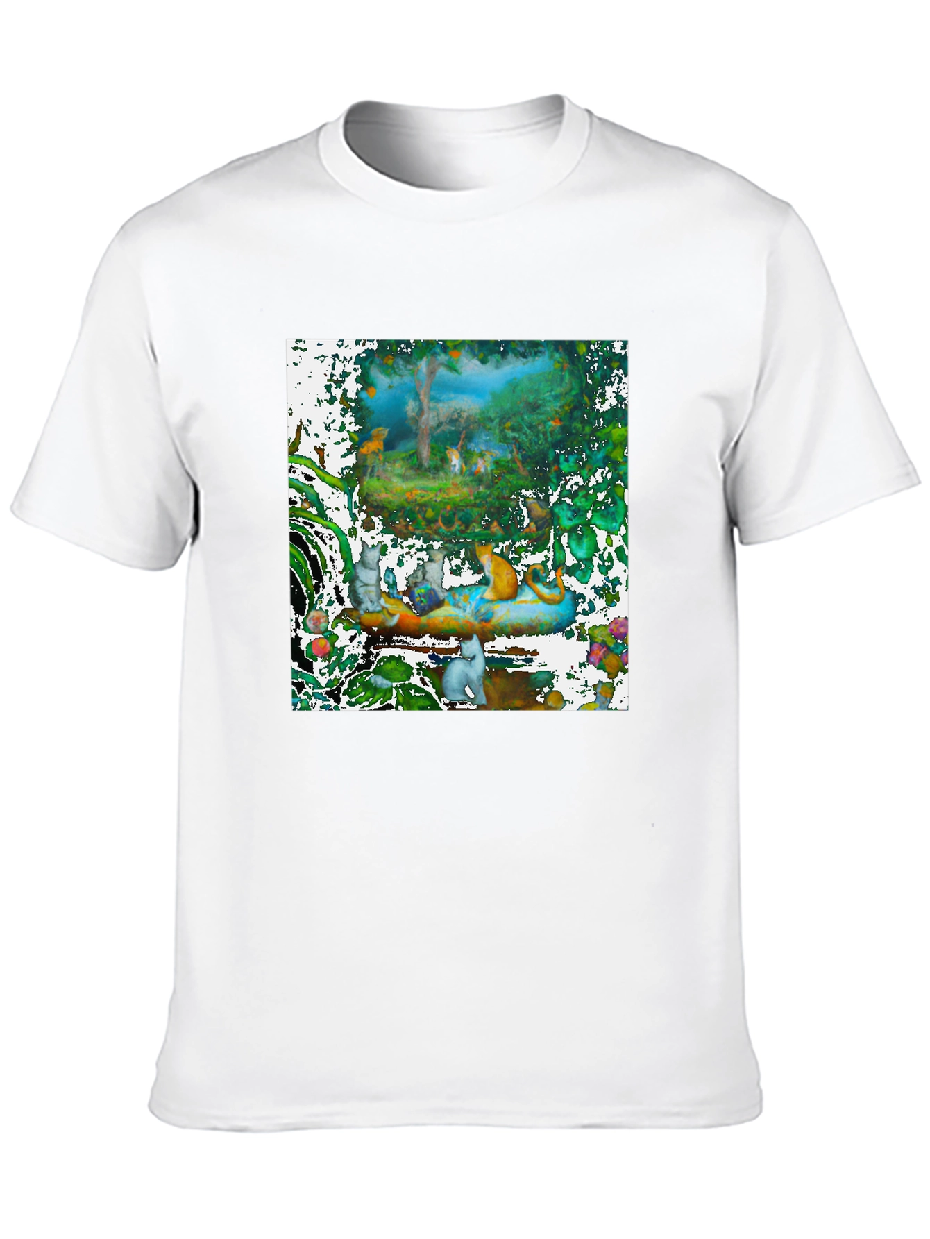 Fantasy Feline Forest Tee
