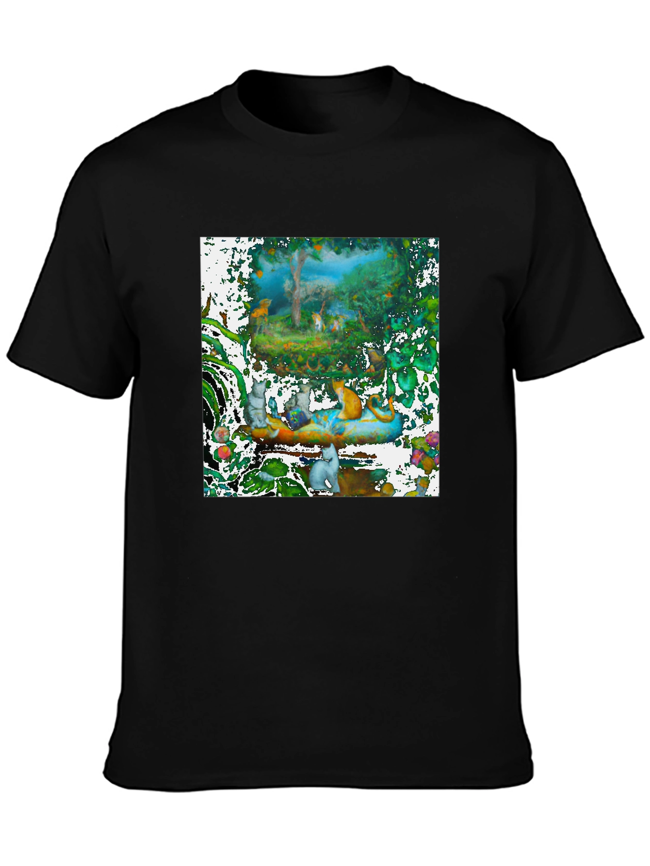 Fantasy Feline Forest Tee