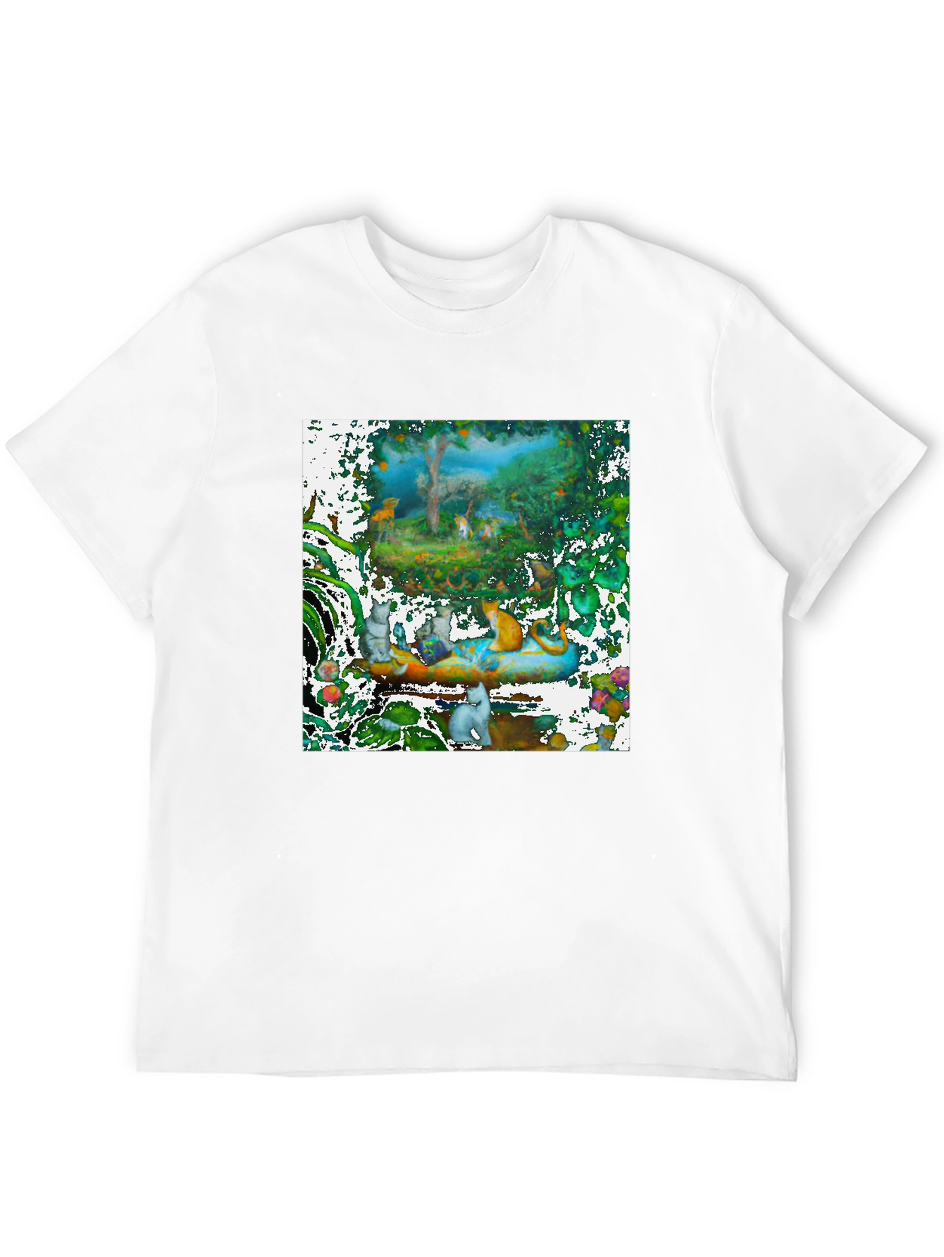 Fantasy Feline Forest Tee