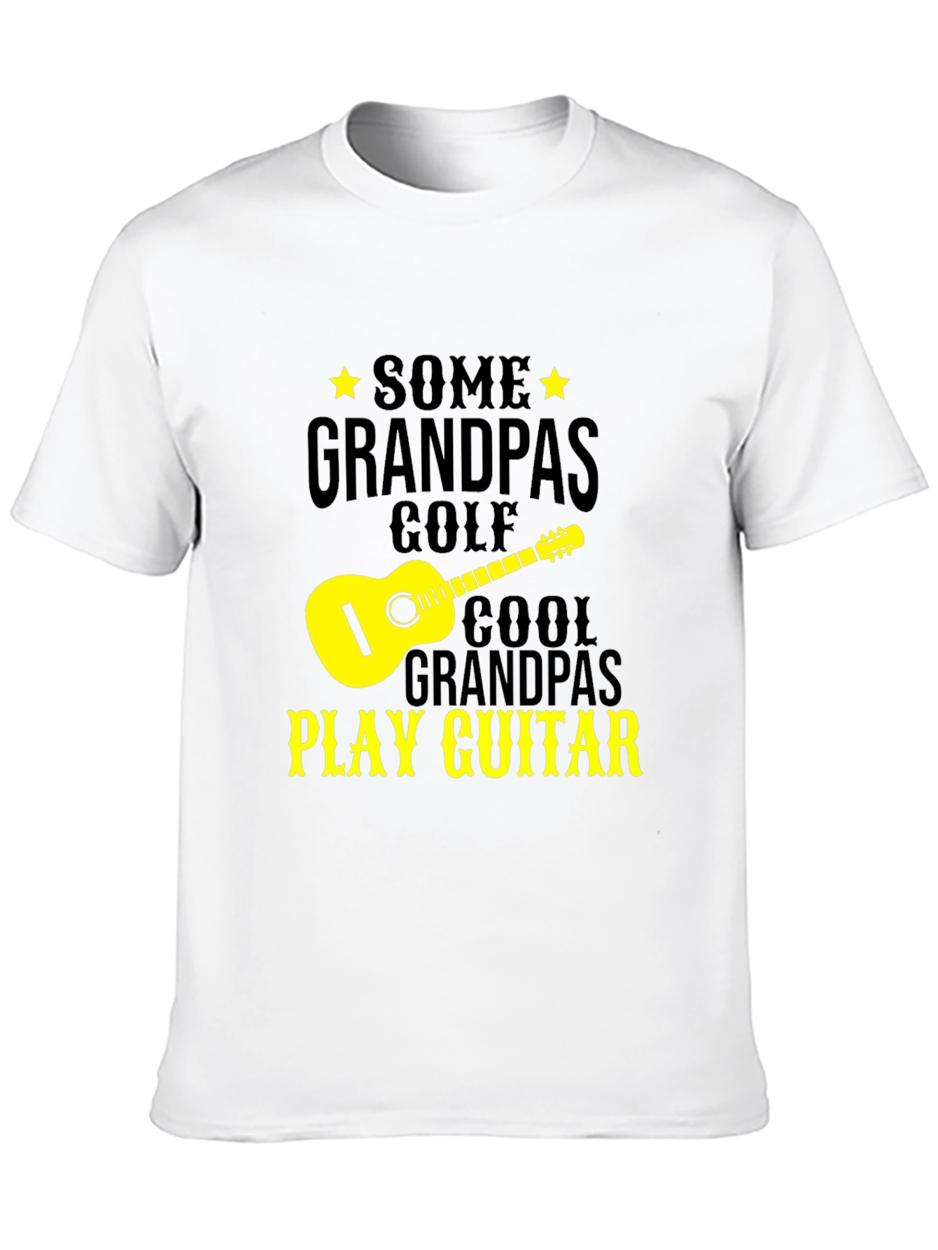 Cool Grandpa Guitar Player Black T-Shirt