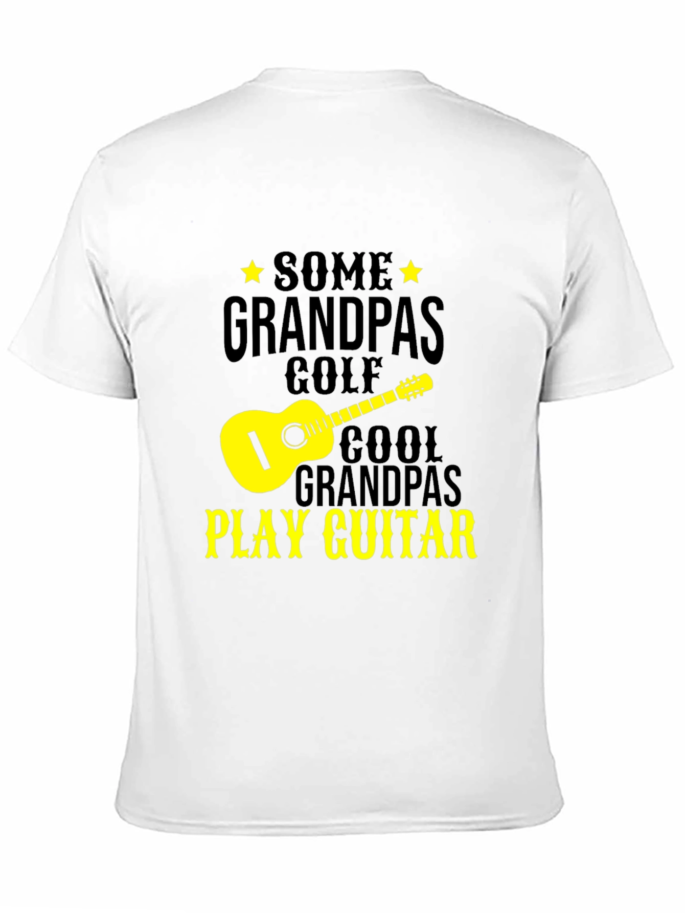 Cool Grandpa Guitar Player Black T-Shirt