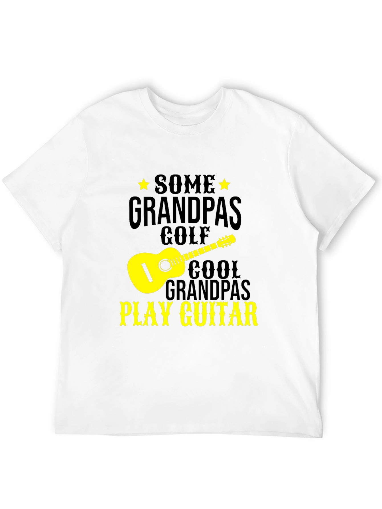 Cool Grandpa Guitar Player Black T-Shirt