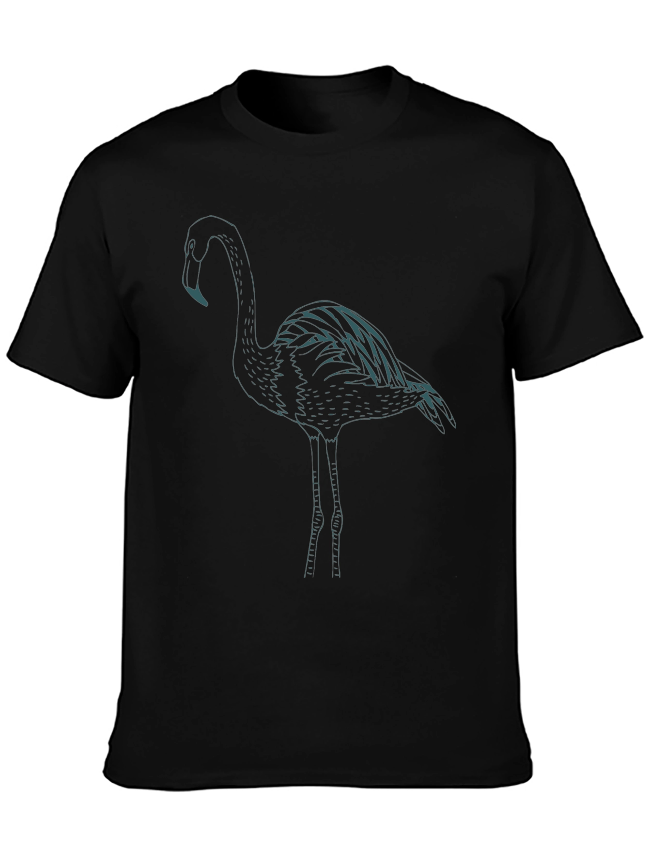 Flamingo Graphic Tee - Black Casual T-Shirt