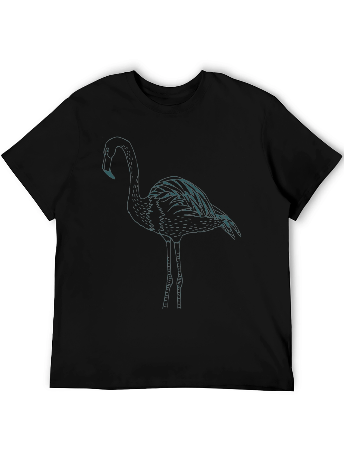 Flamingo Graphic Tee - Black Casual T-Shirt