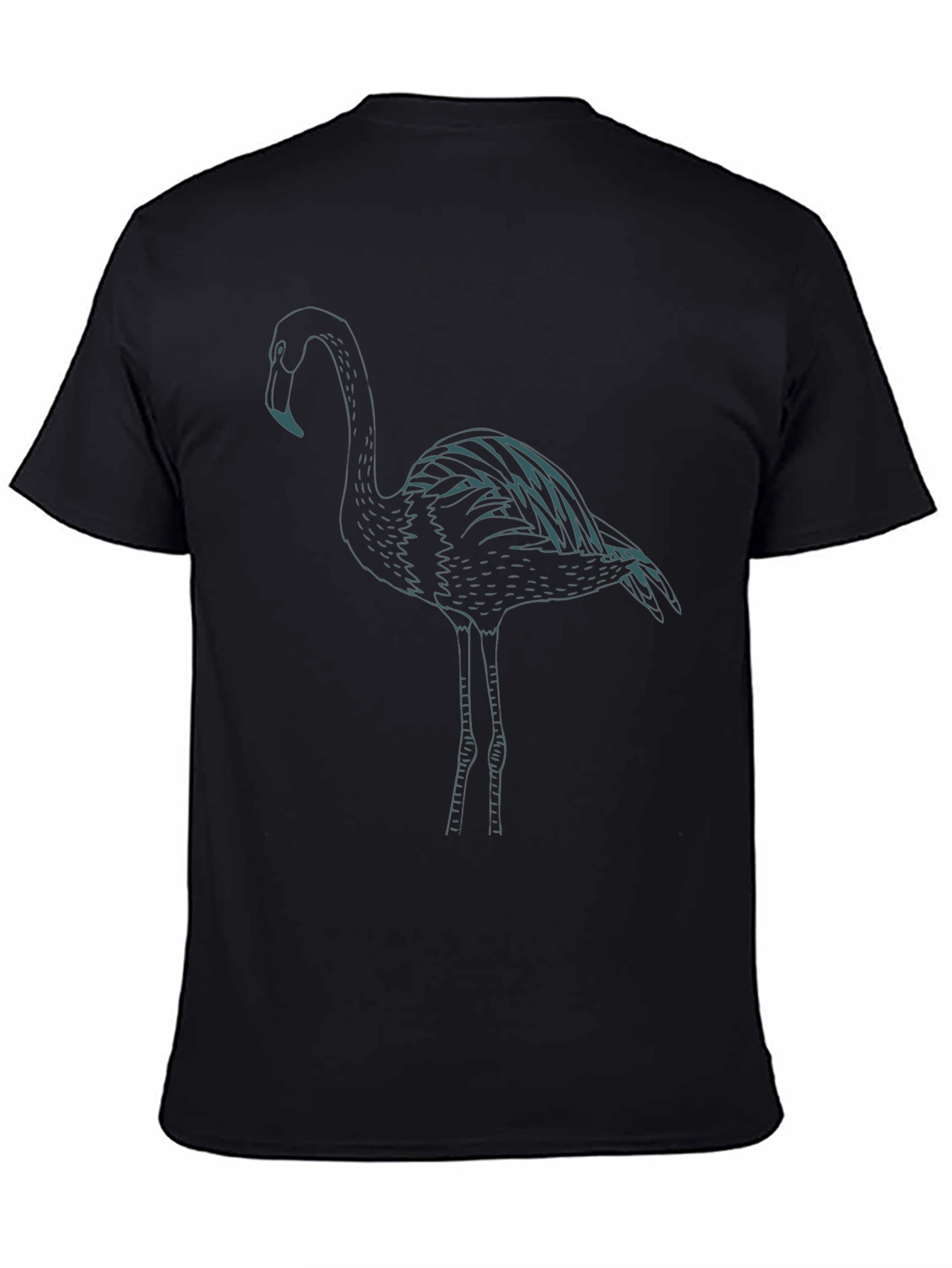 Flamingo Graphic Tee - Black Casual T-Shirt