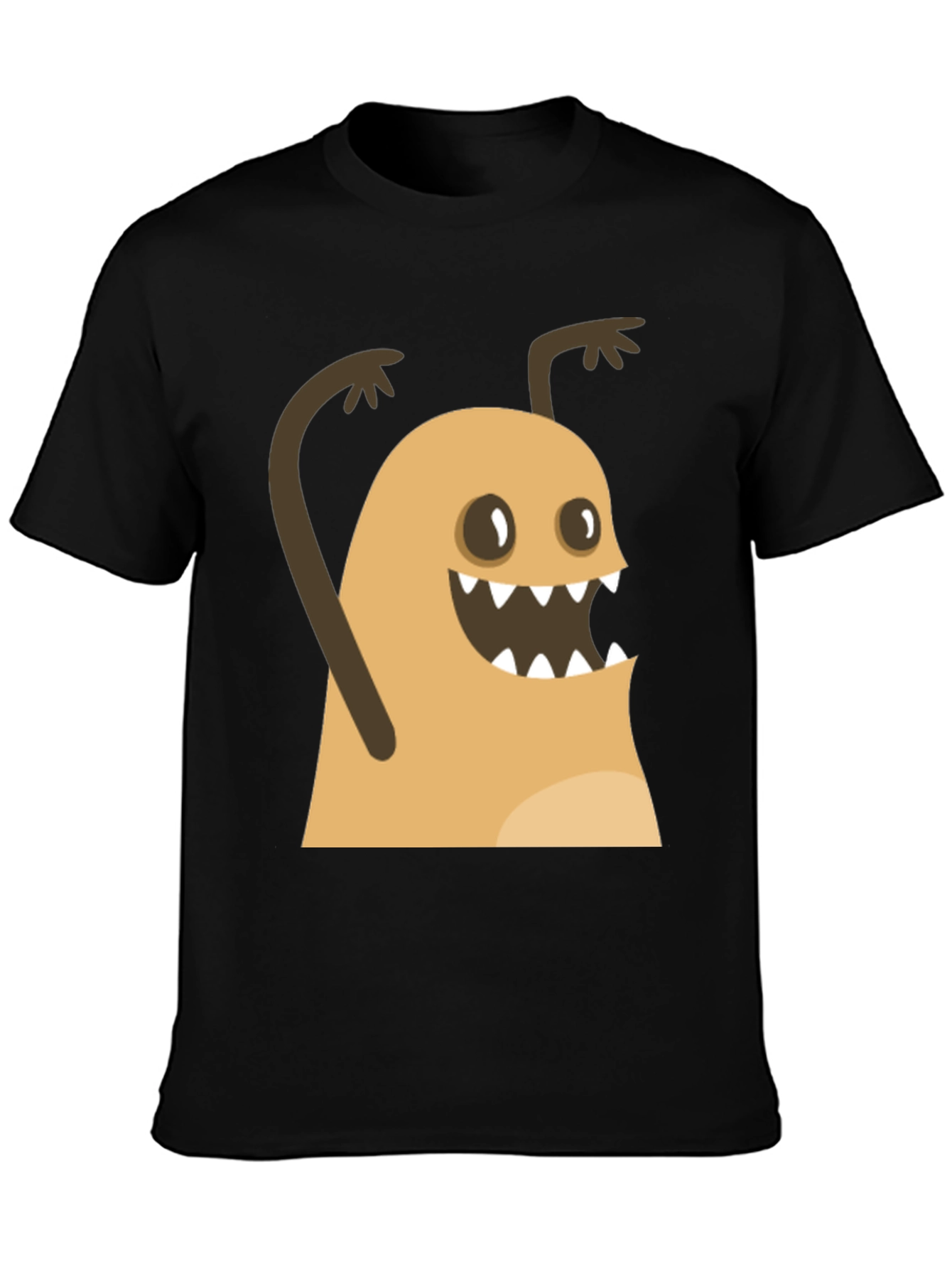 Funny Monster Graphic Black T-Shirt