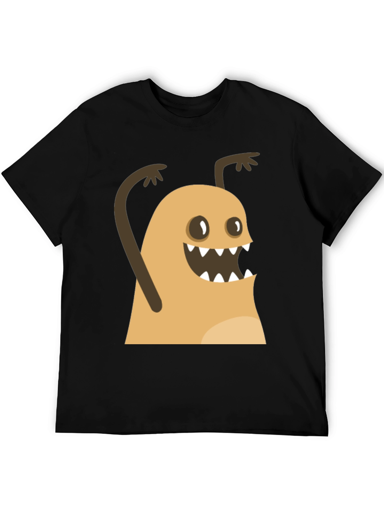Funny Monster Graphic Black T-Shirt