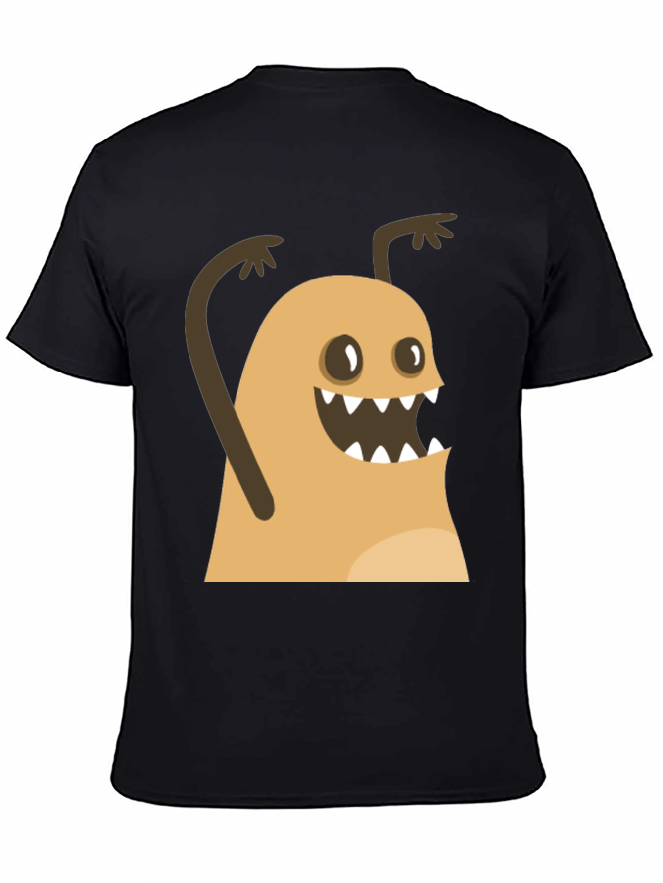 Funny Monster Graphic Black T-Shirt