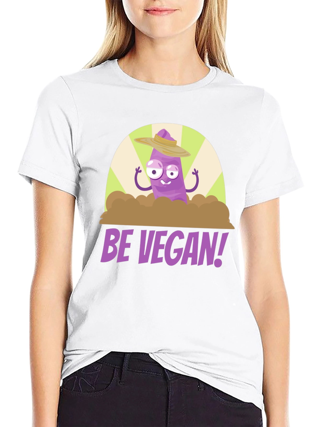 Be Vegan! Funny Purple Vegetable T-Shirt