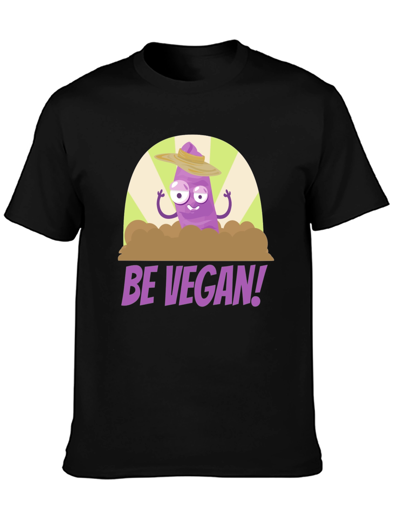 Be Vegan! Funny Purple Vegetable T-Shirt