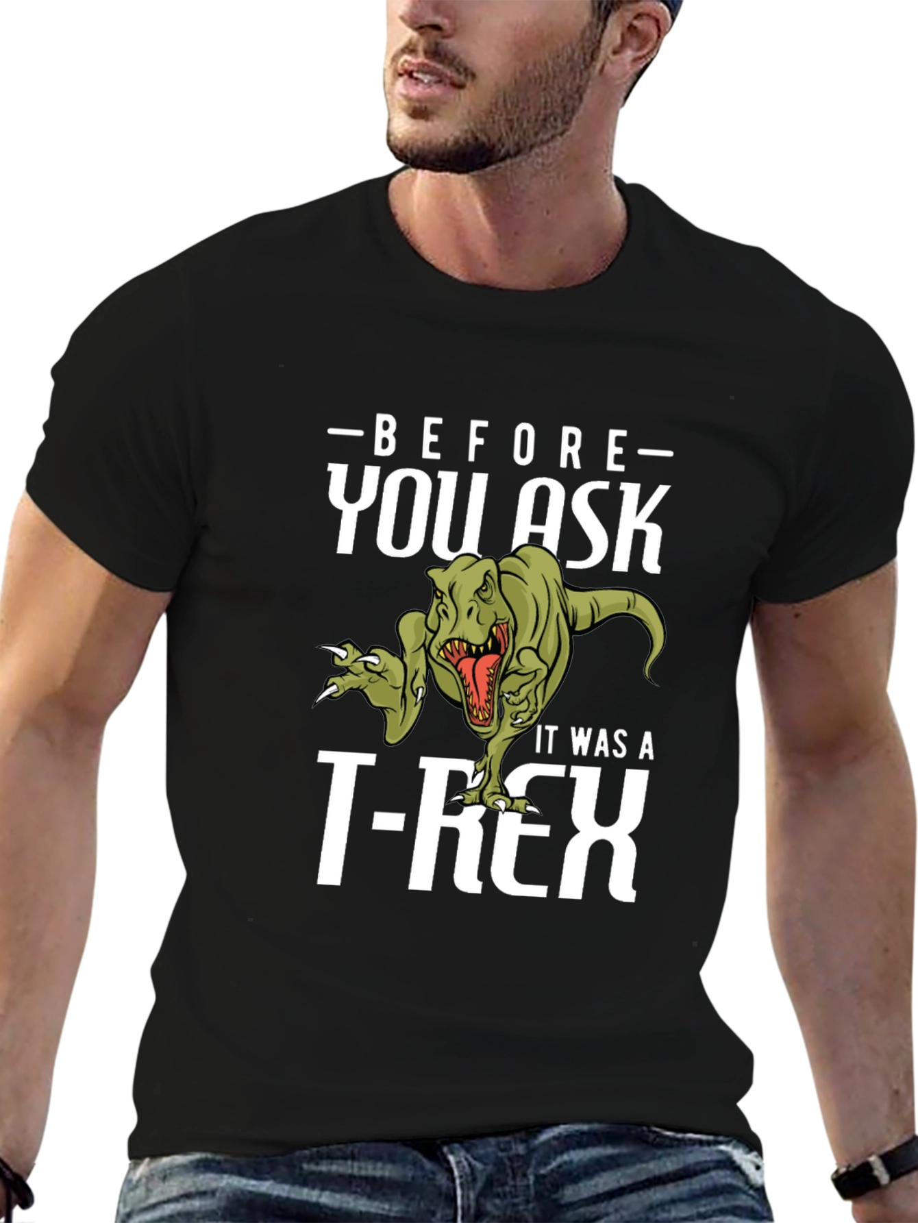 Funny Dinosaur T-Rex Graphic Print T-Shirt