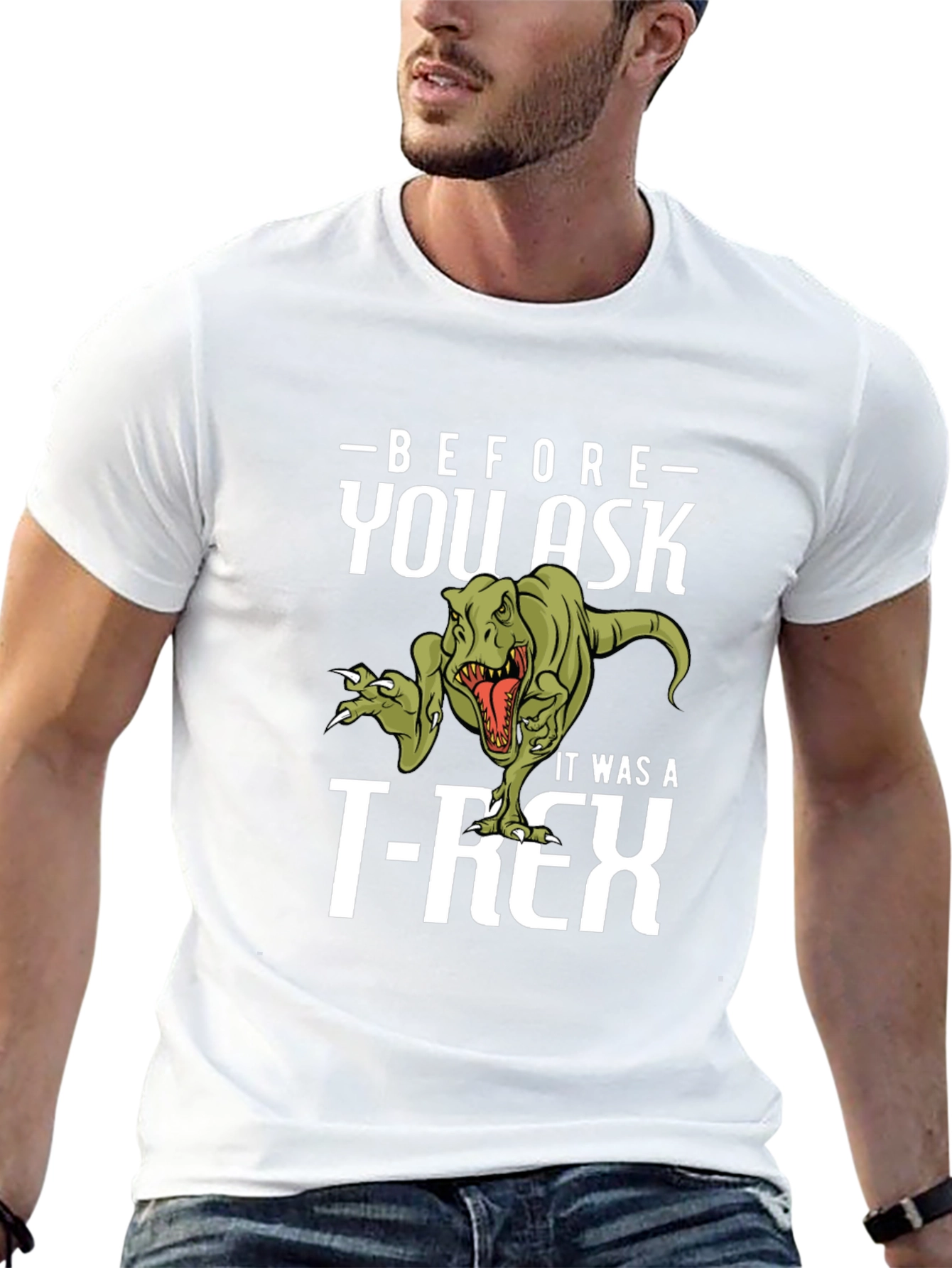 Funny Dinosaur T-Rex Graphic Print T-Shirt
