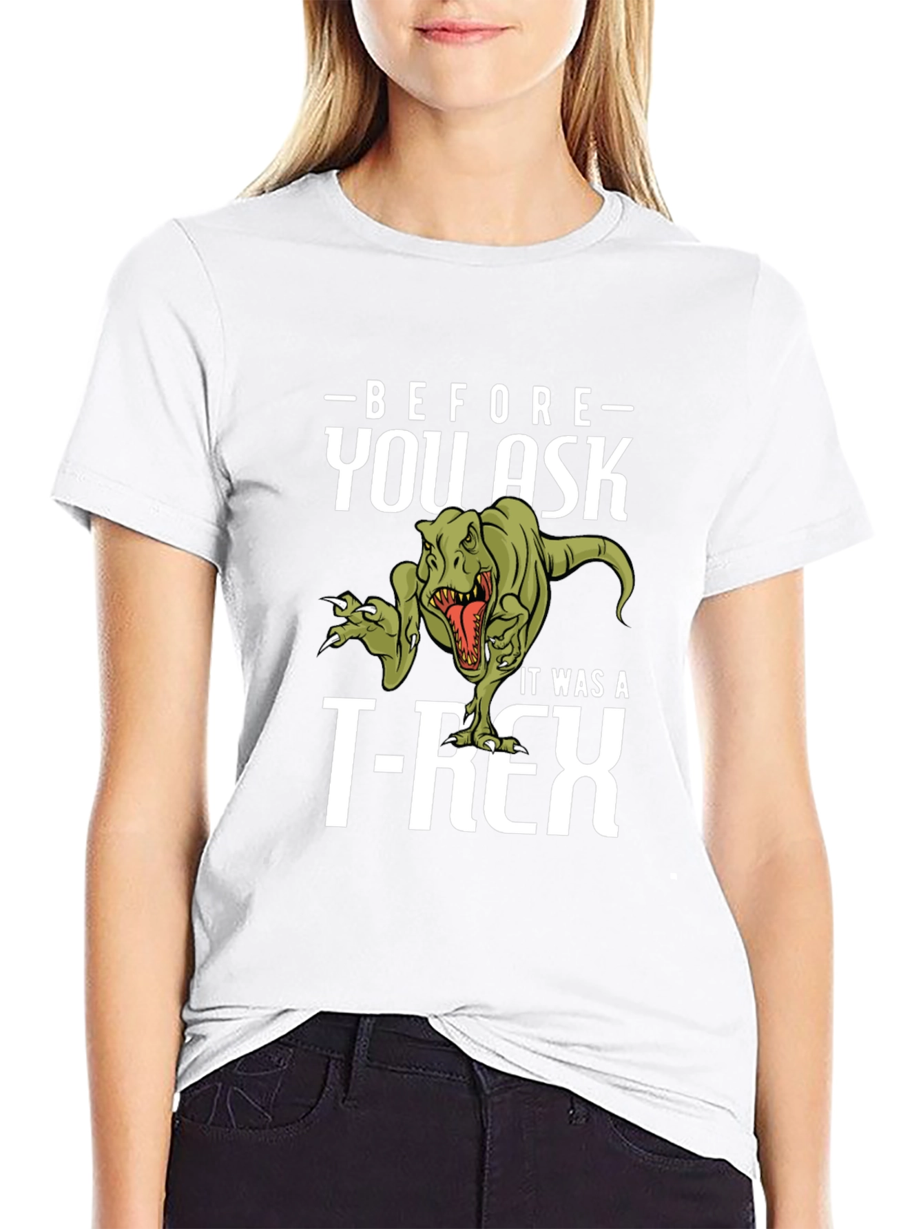 Funny Dinosaur T-Rex Graphic Print T-Shirt