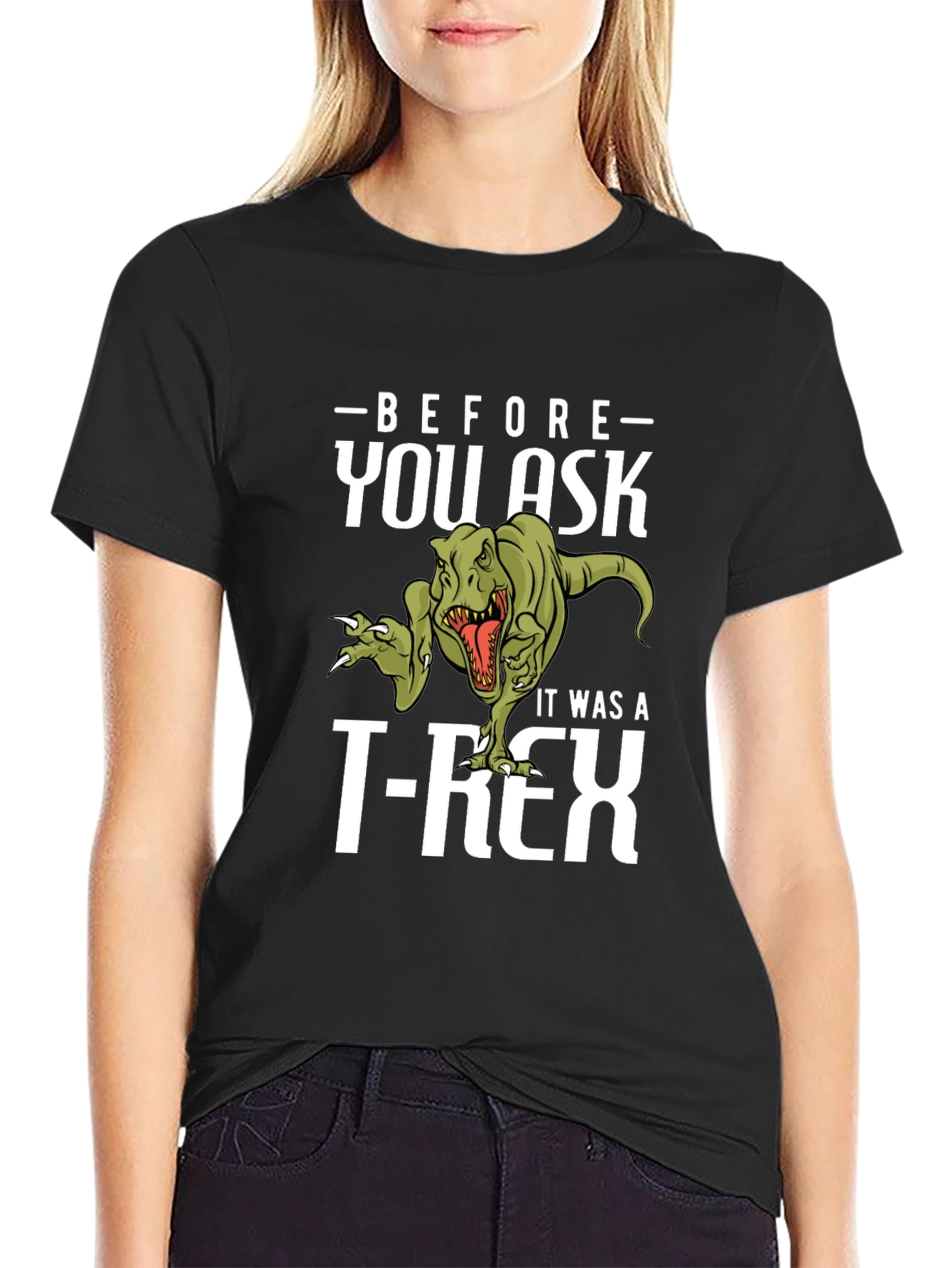 Funny Dinosaur T-Rex Graphic Print T-Shirt