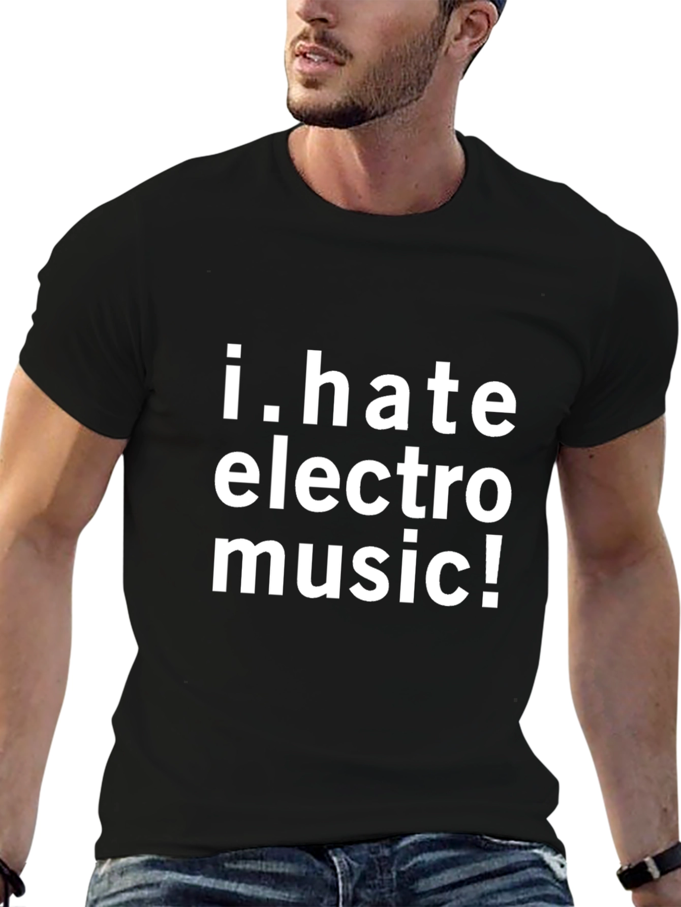 I Hate Electro Music! Black T-Shirt
