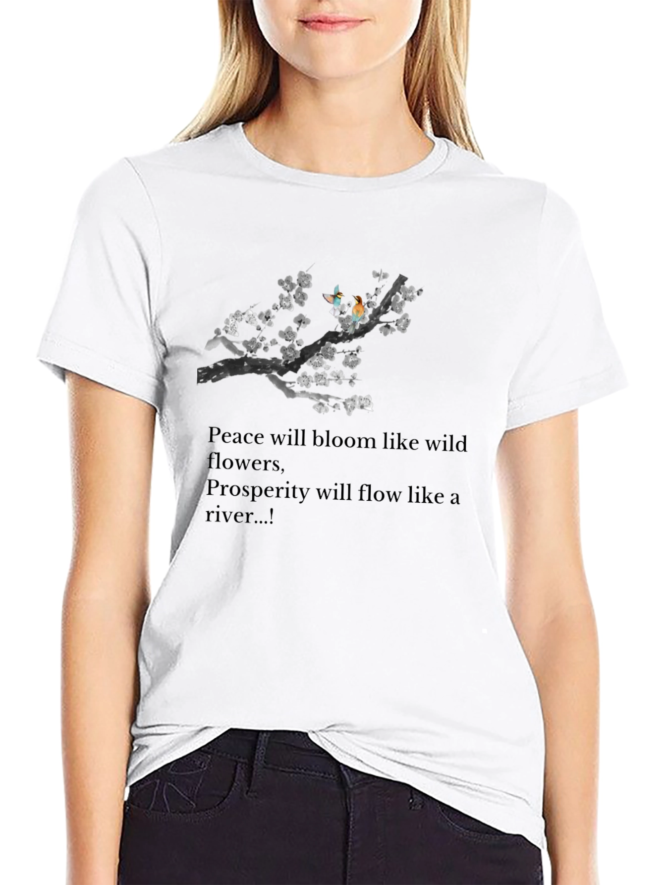 Peace and Prosperity Black Graphic Tee