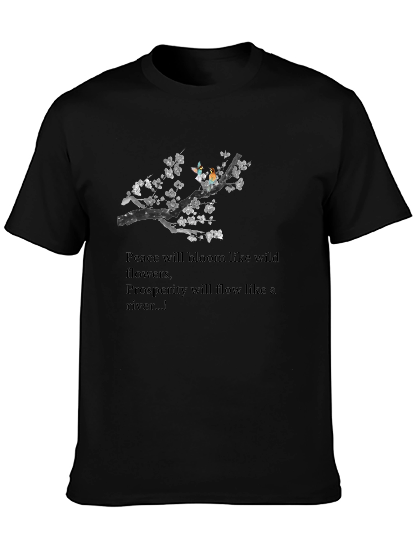 Peace and Prosperity Black Graphic Tee