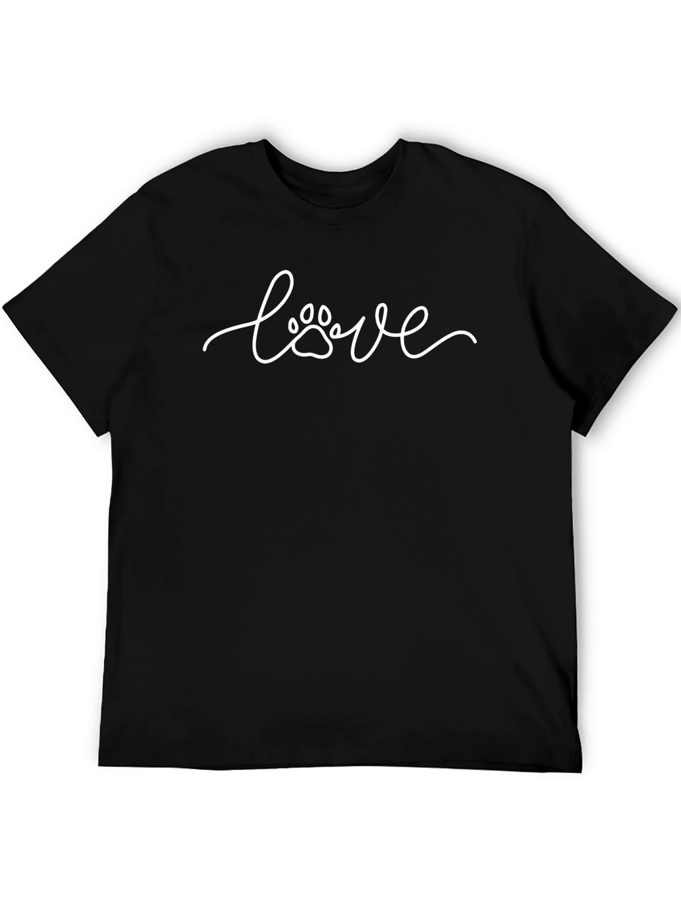 Love Paw Print T-Shirt - Black Unisex