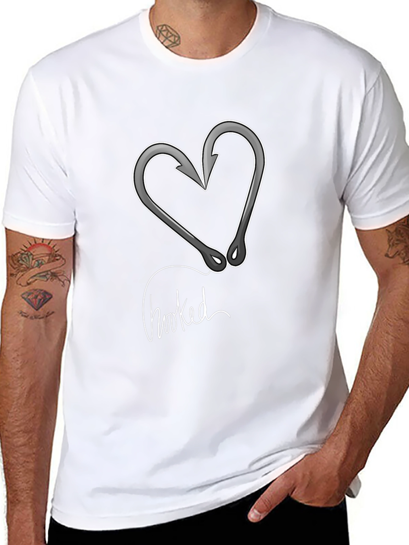 Hooked Heart Fishing T-Shirt