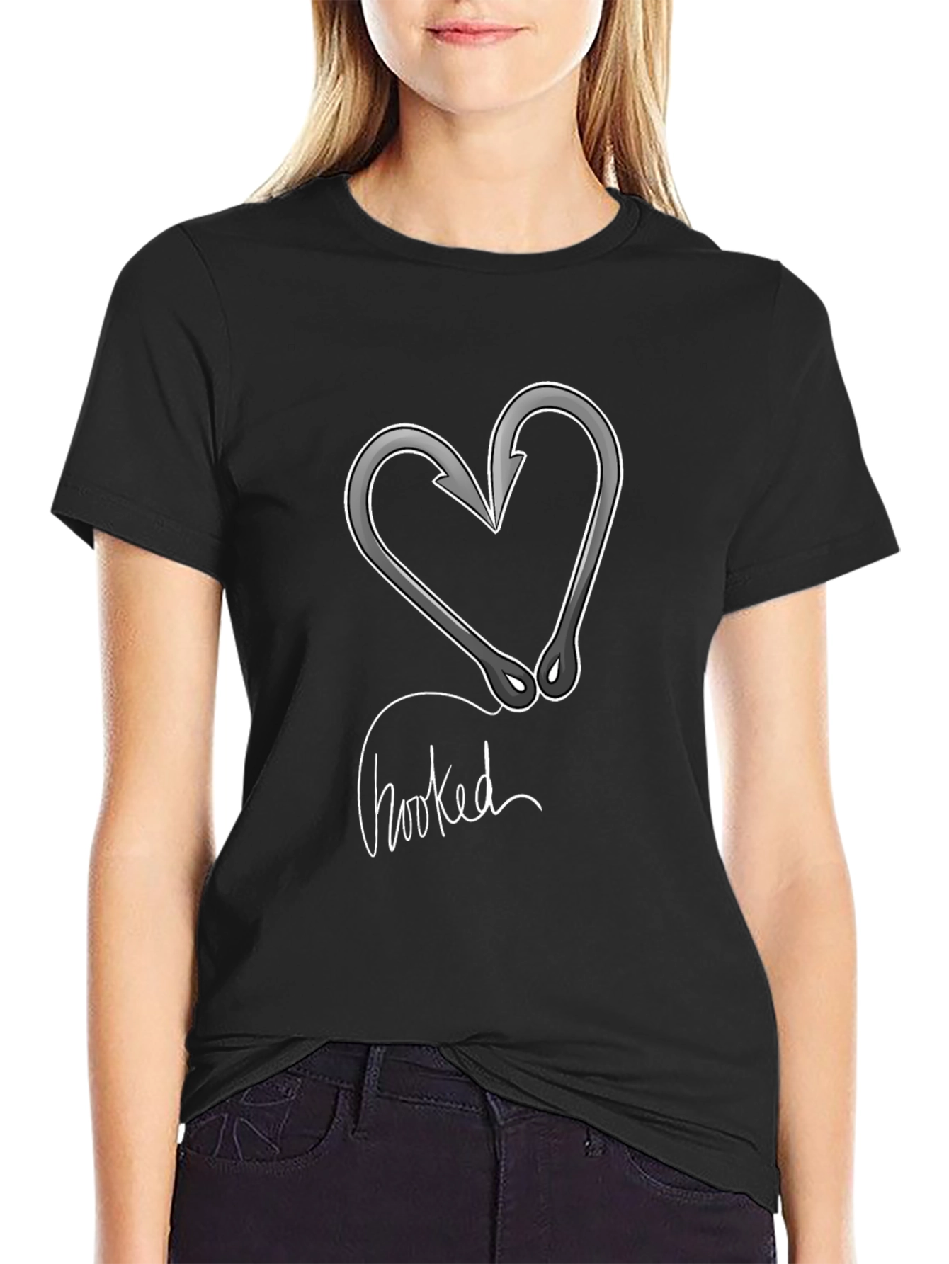 Hooked Heart Fishing T-Shirt