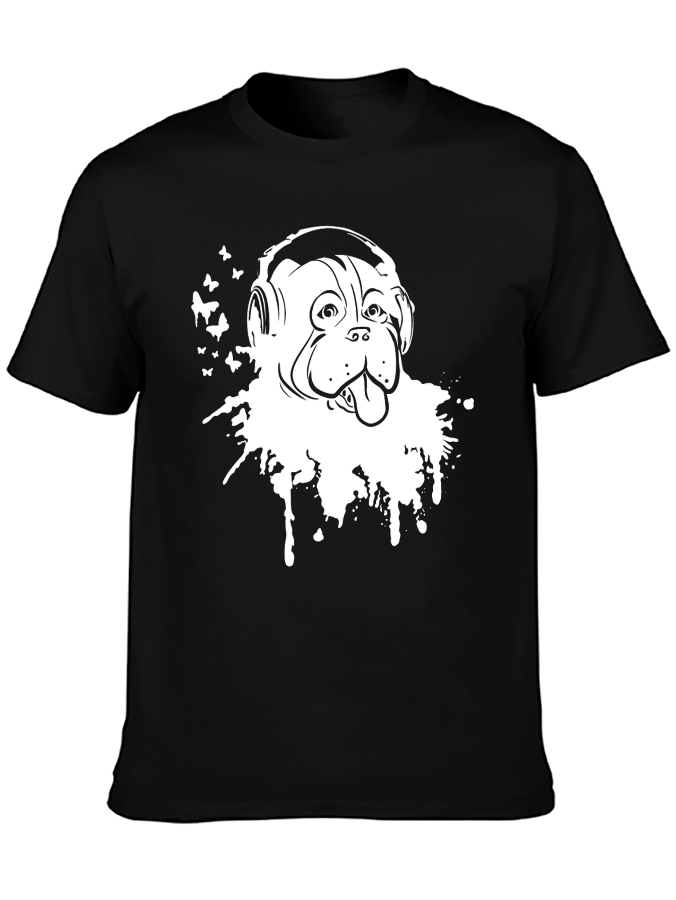 Dog DJ Graphic T-Shirt - Stylish Black Cotton Tee