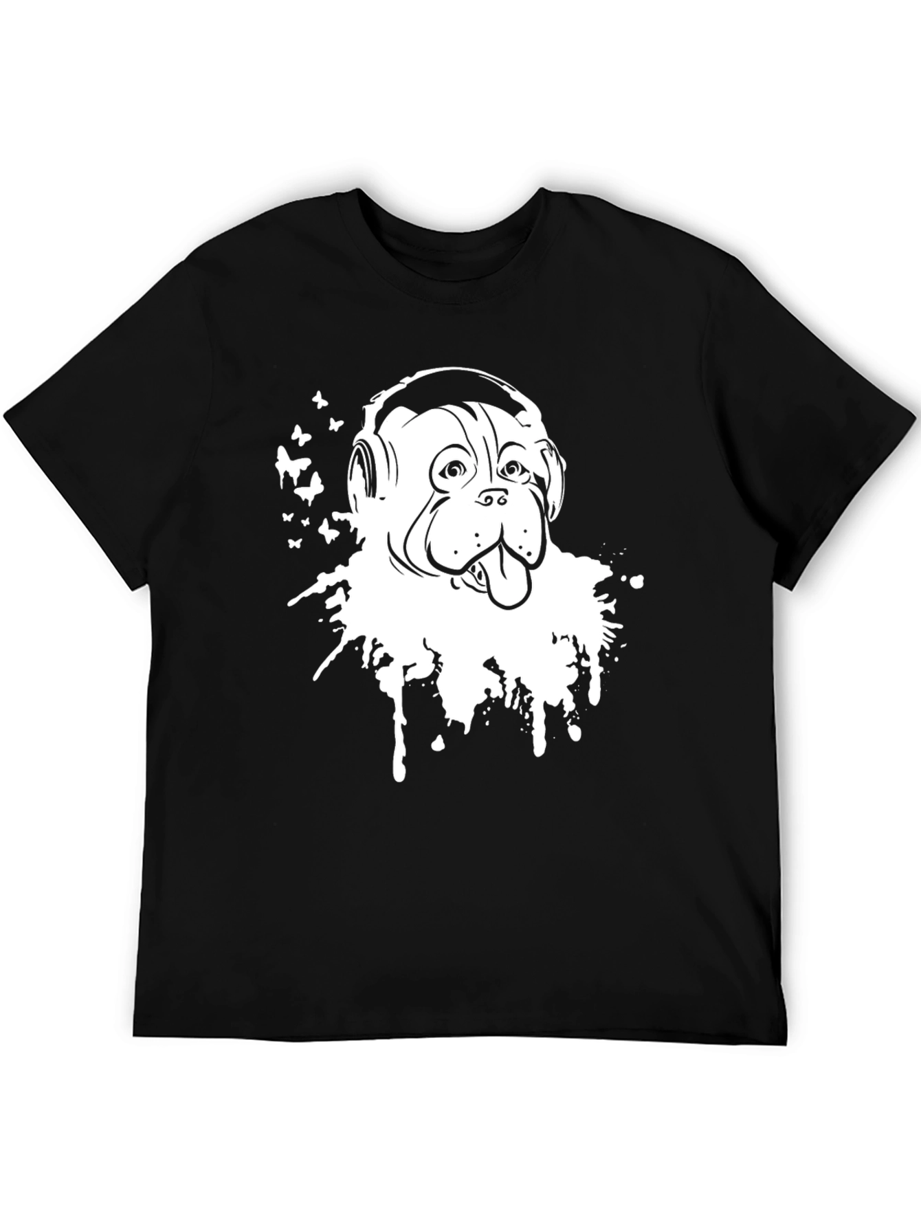 Dog DJ Graphic T-Shirt - Stylish Black Cotton Tee