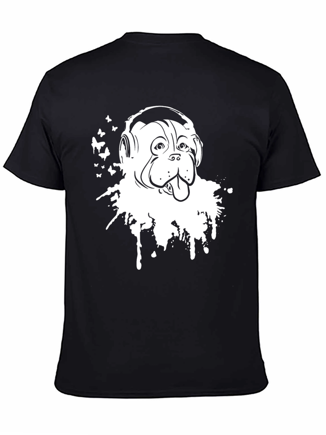 Dog DJ Graphic T-Shirt - Stylish Black Cotton Tee
