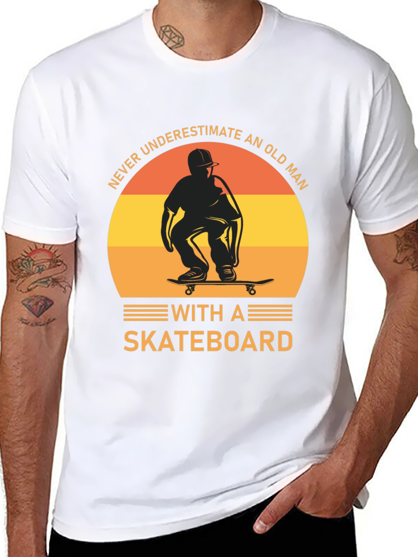 Never Underestimate an Old Man with a Skateboard T-Shirt