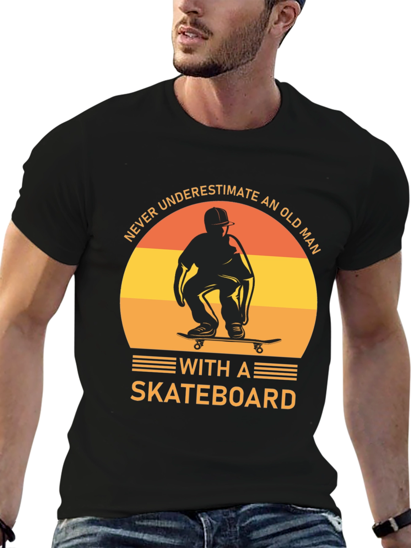 Never Underestimate an Old Man with a Skateboard T-Shirt