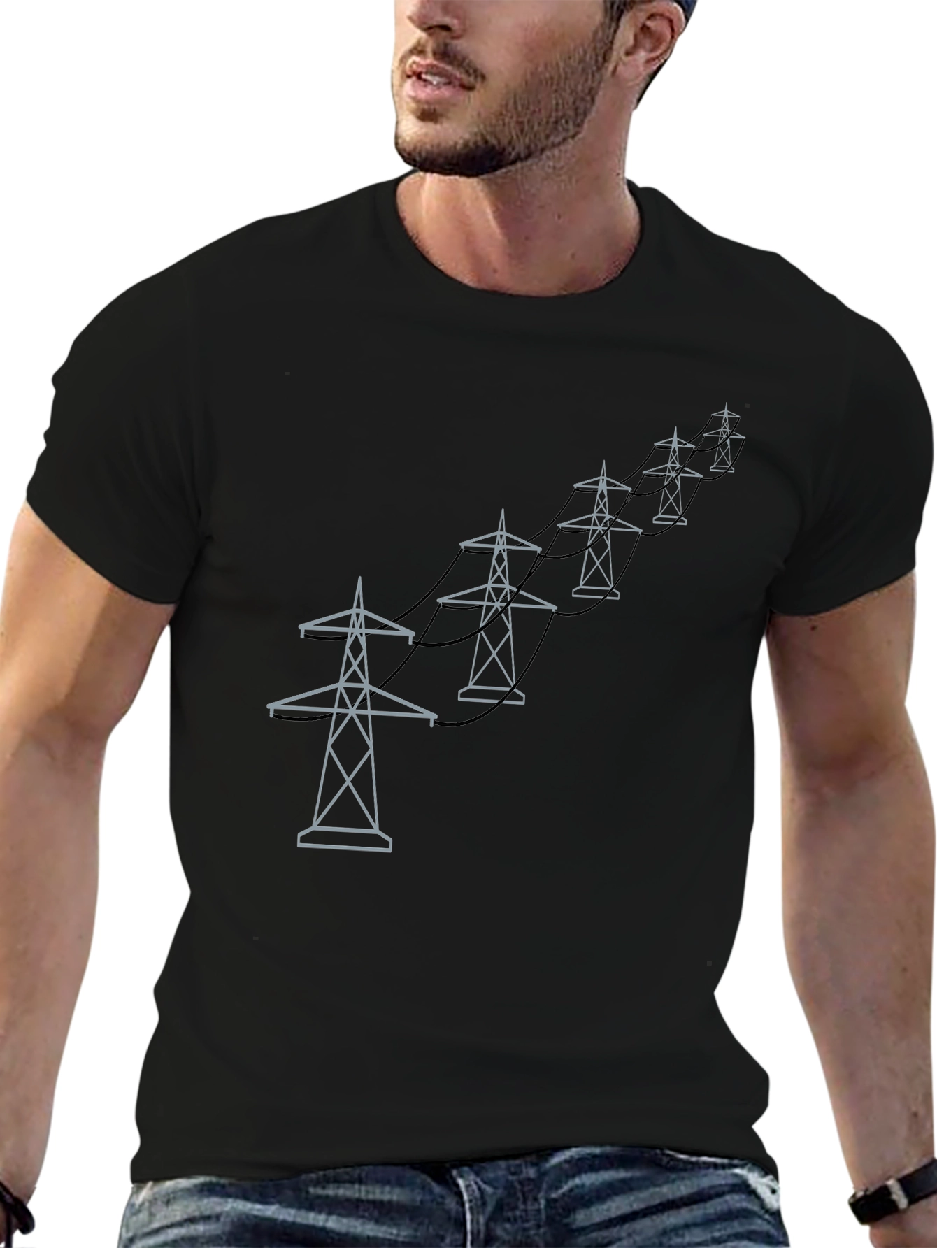 Power Line Tower Graphic Tee