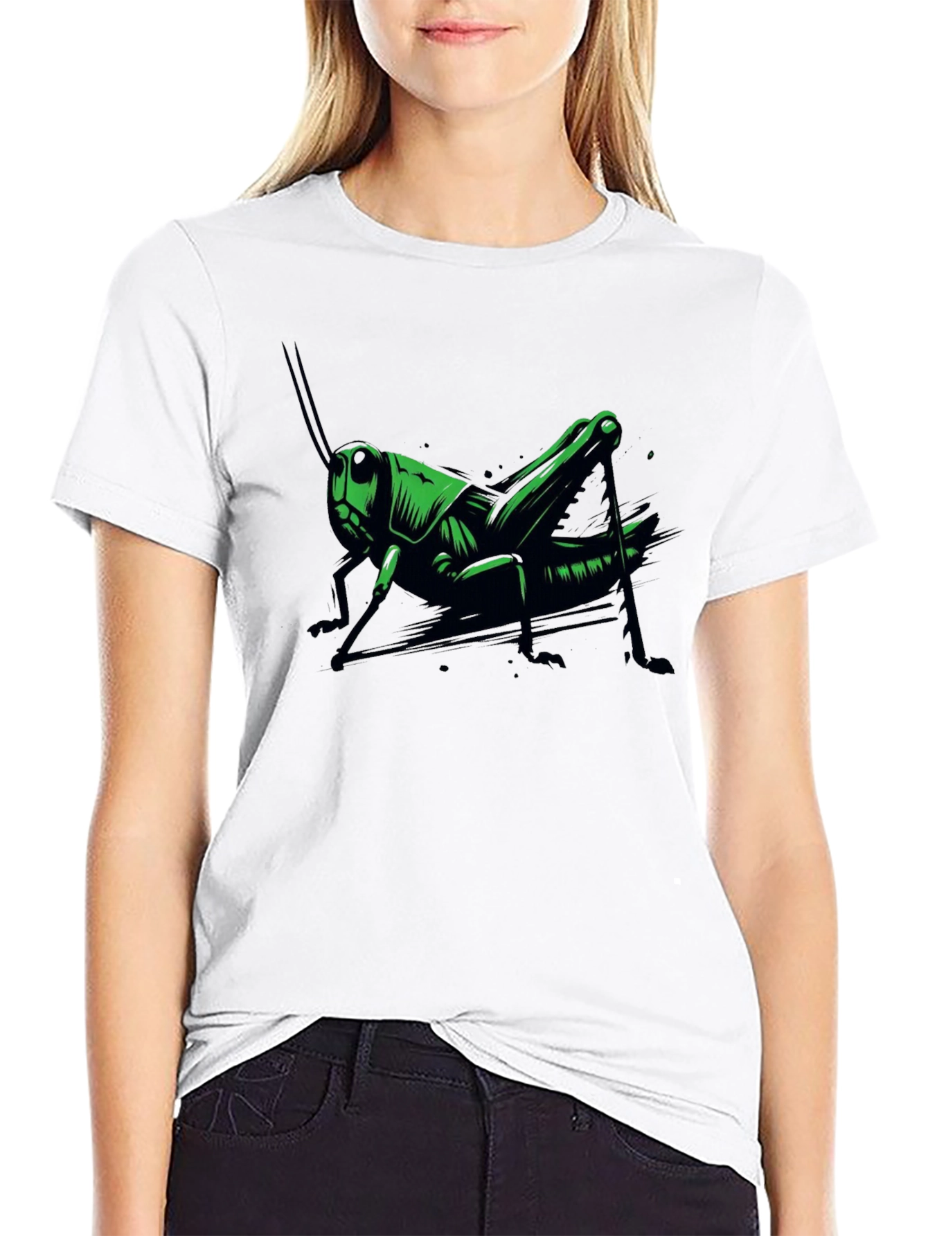 Grasshopper Graphic Tee - Cool Insect Design