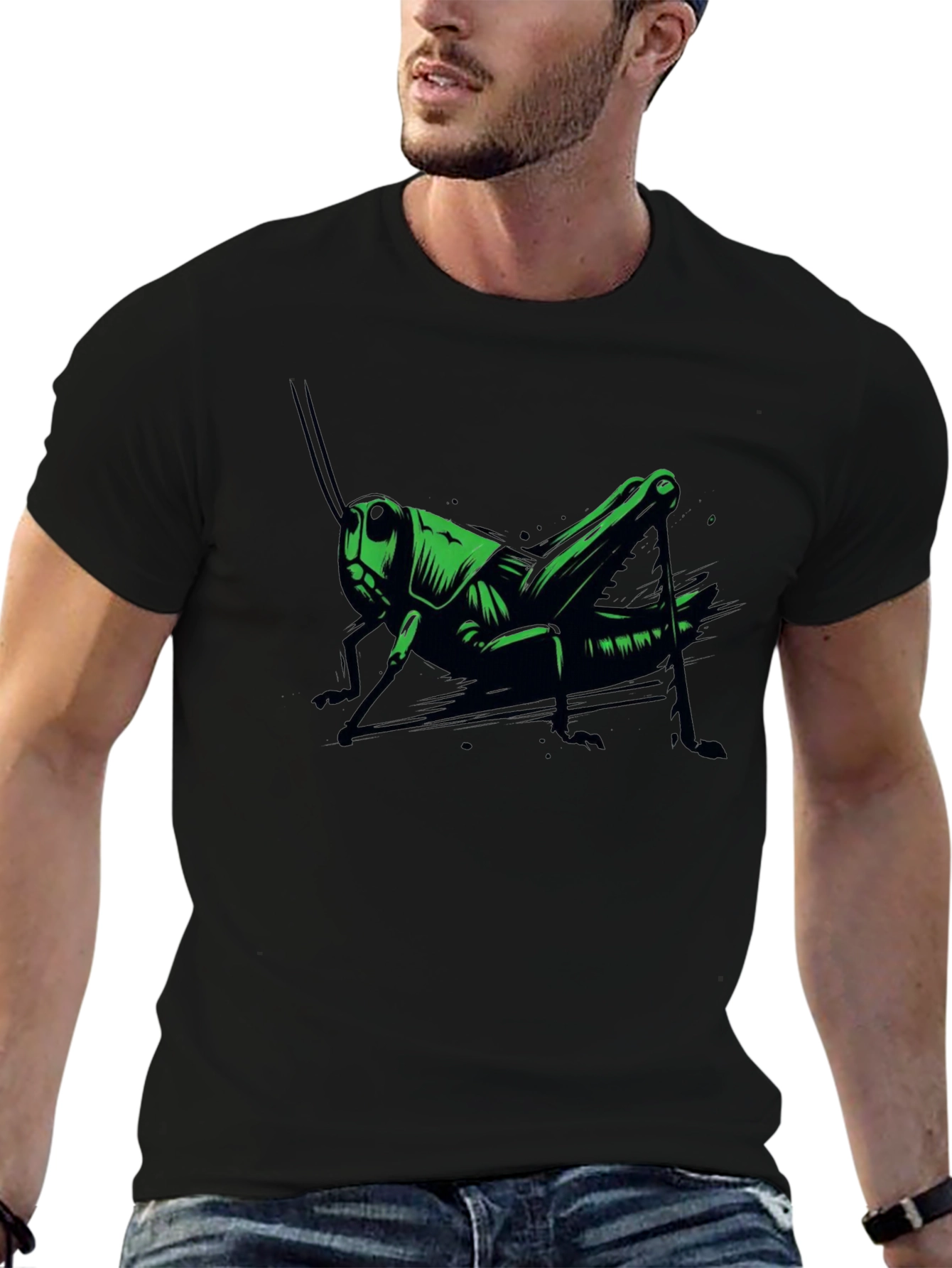 Grasshopper Graphic Tee - Cool Insect Design